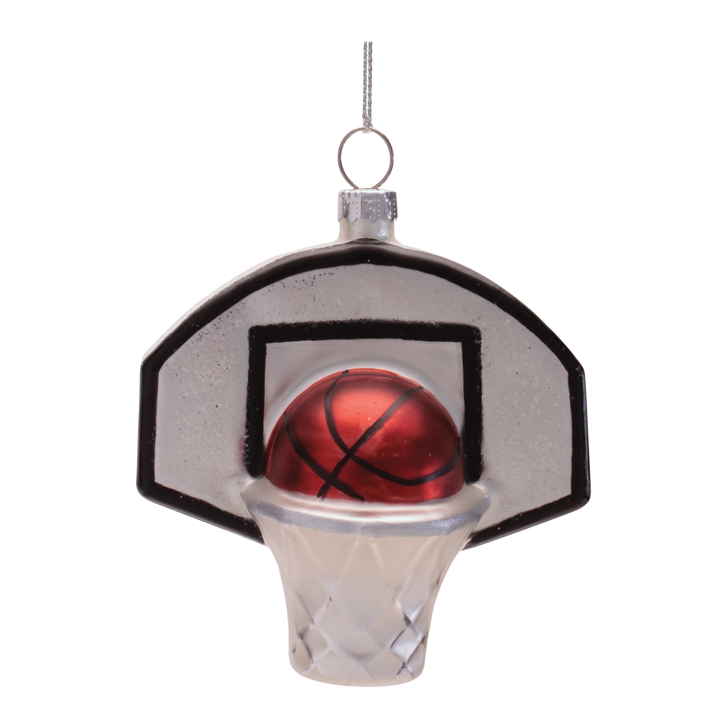 Basketball Ornament 3.25”H Glass