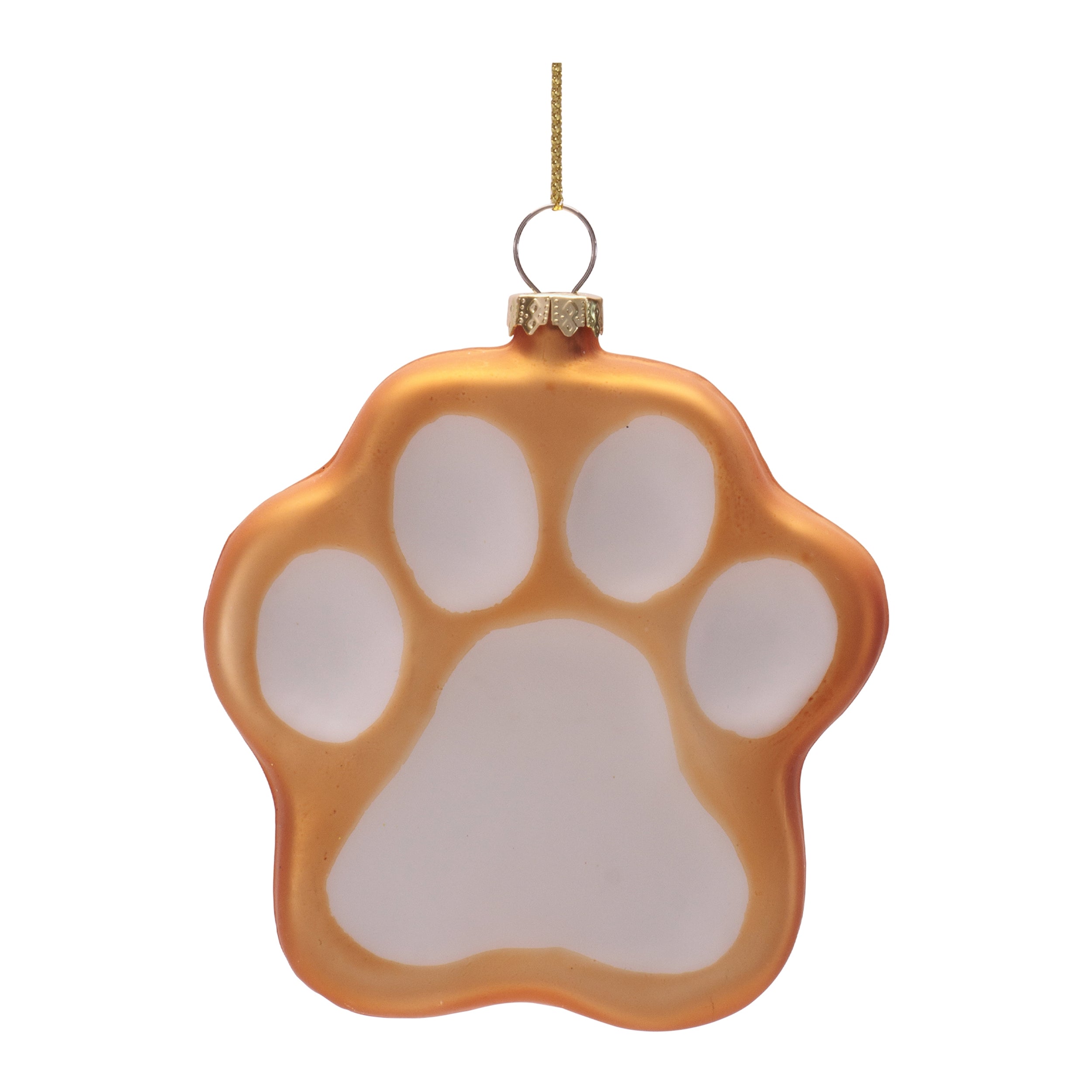Paw Print Ornament 4”H Glass