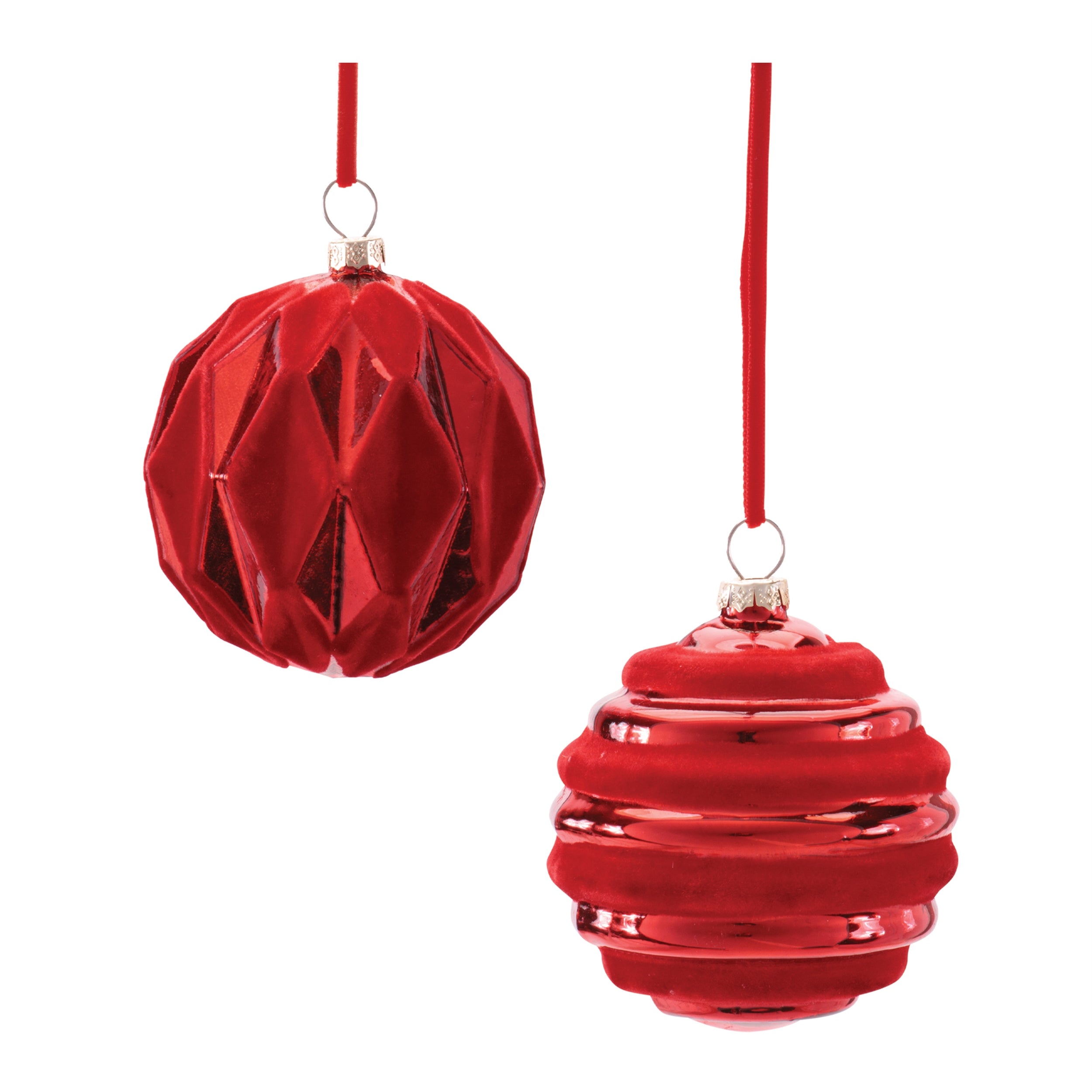 Ball Ornament (2 set of) 3”D Glass