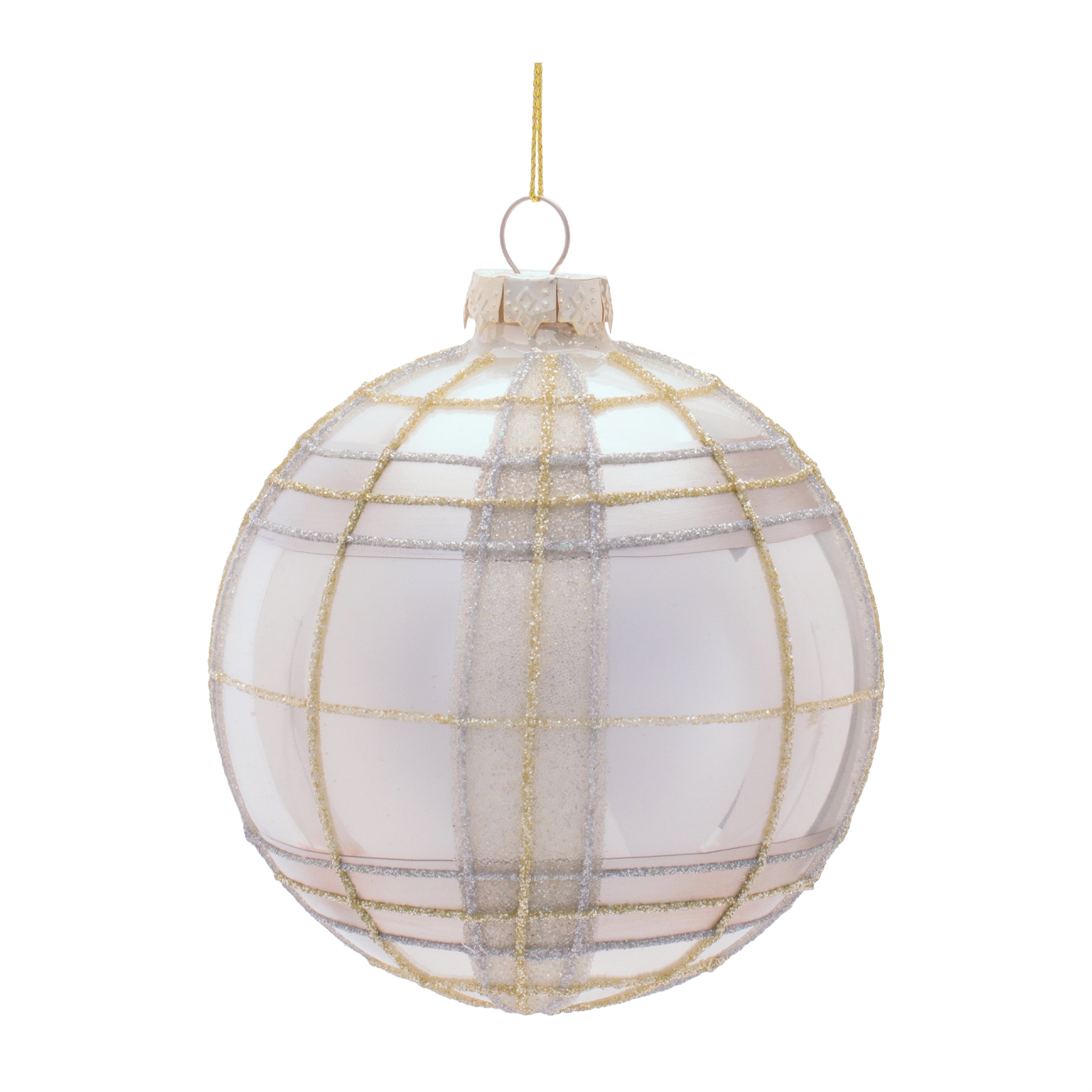Ball Ornament 4”D Glass