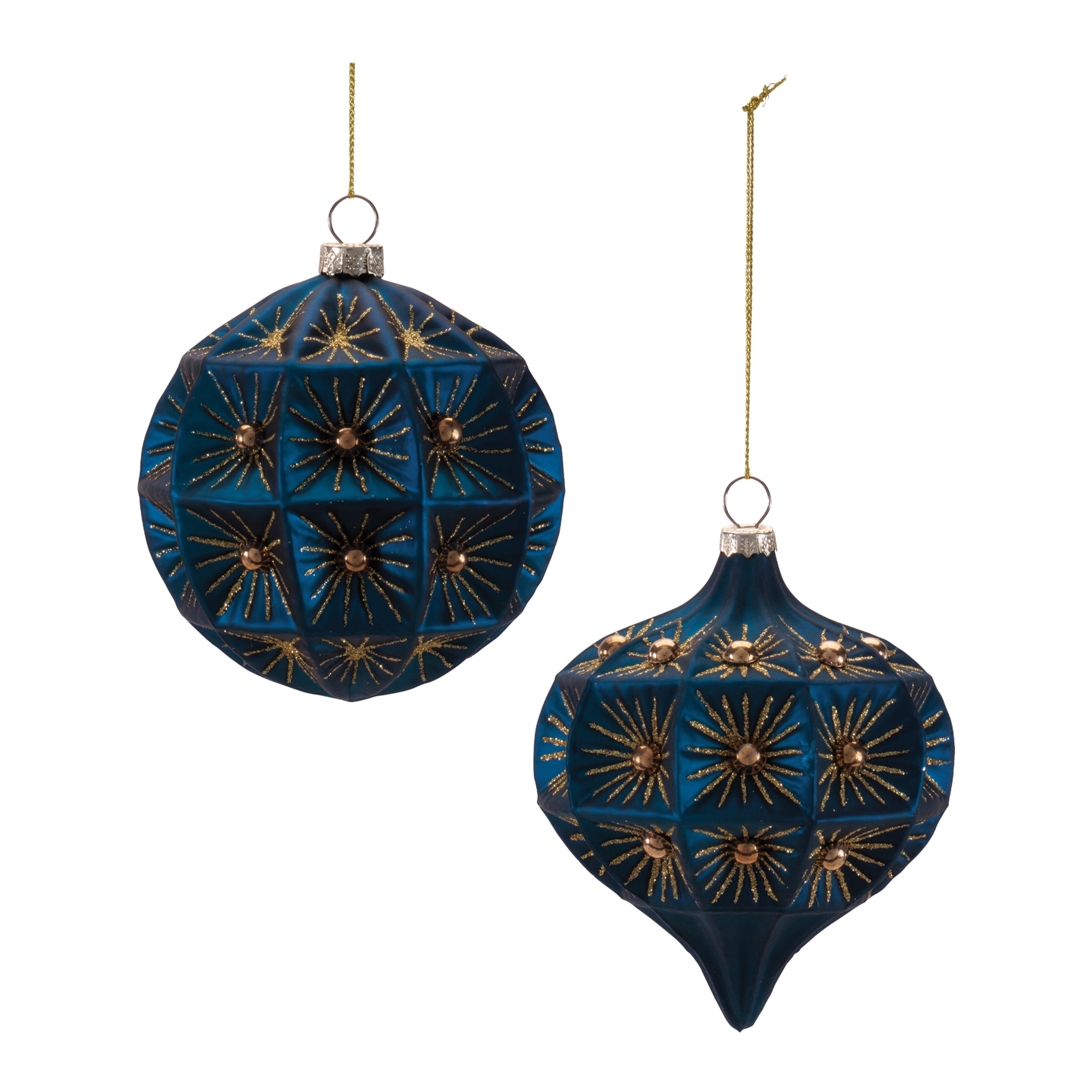 Ornament (2 set of) 4"D, 3.75"H Glass