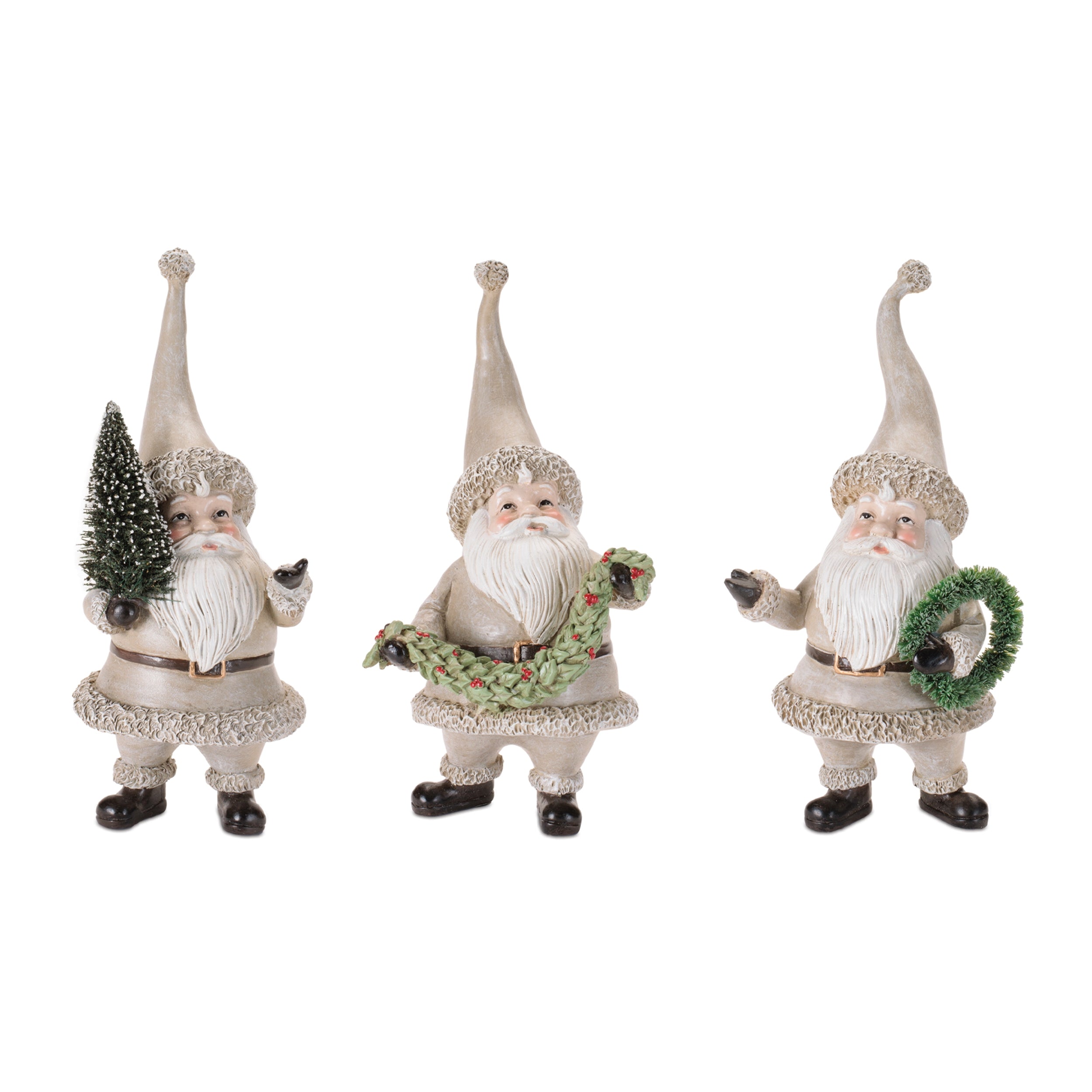 Santa (3 set of) 8.5”H Resin