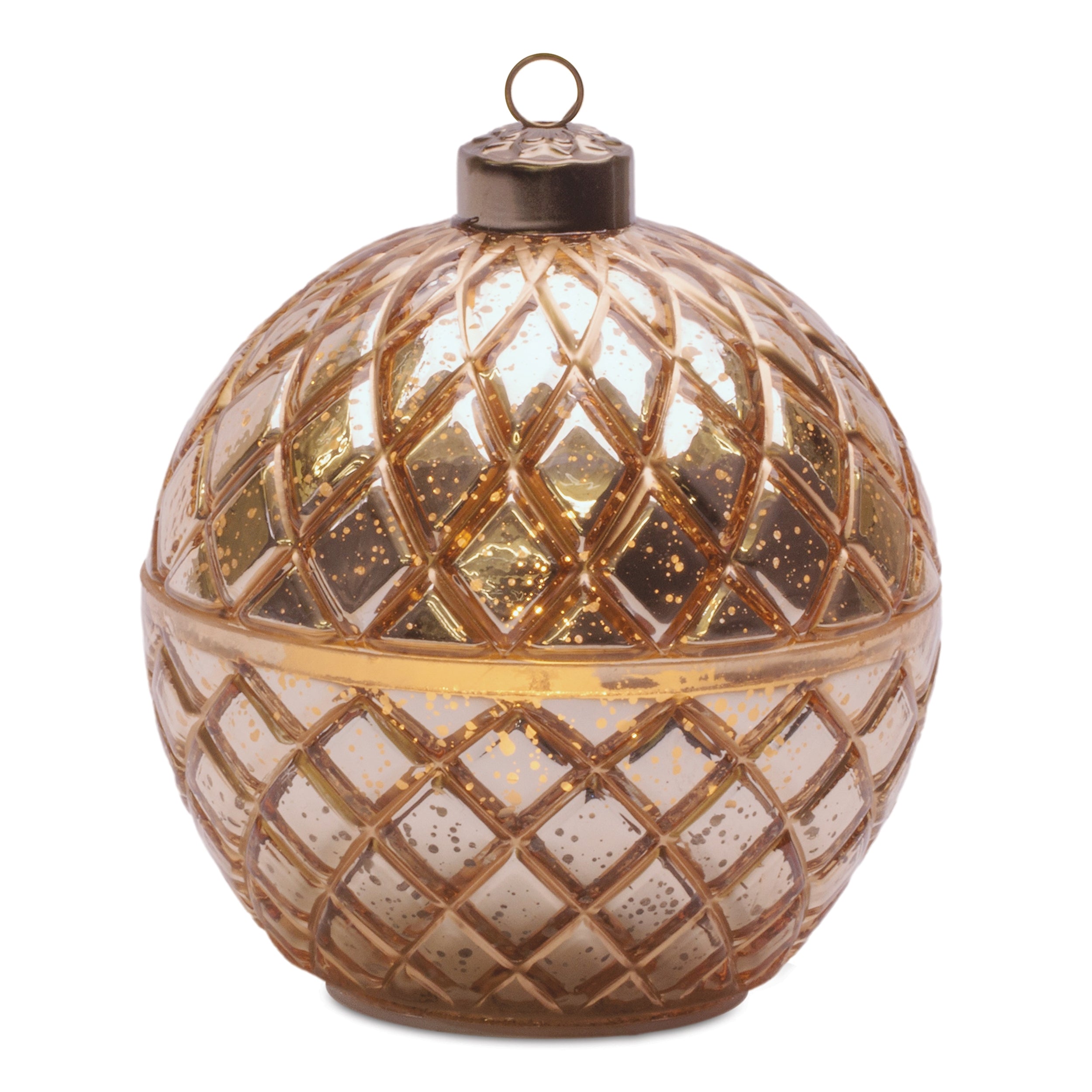 LED Candle Ornament 5.75"D x 6.5"H Glass 6 Hr Timer 3 AA Batteries Not Included