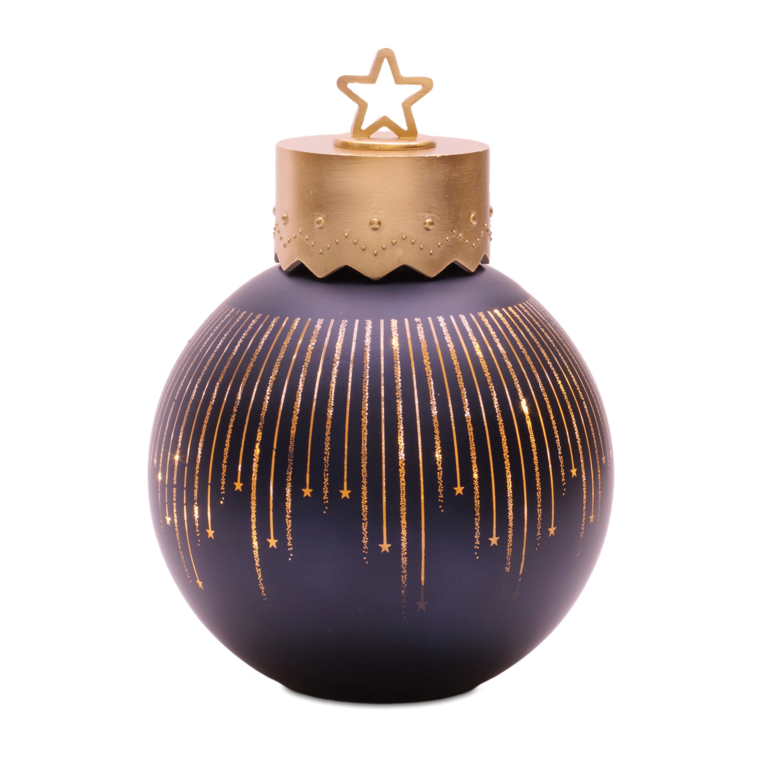 Ornament Décor 7.75"D x 10.5"H Glass 6 Hr Timer 3 AAA Batteries Not Included