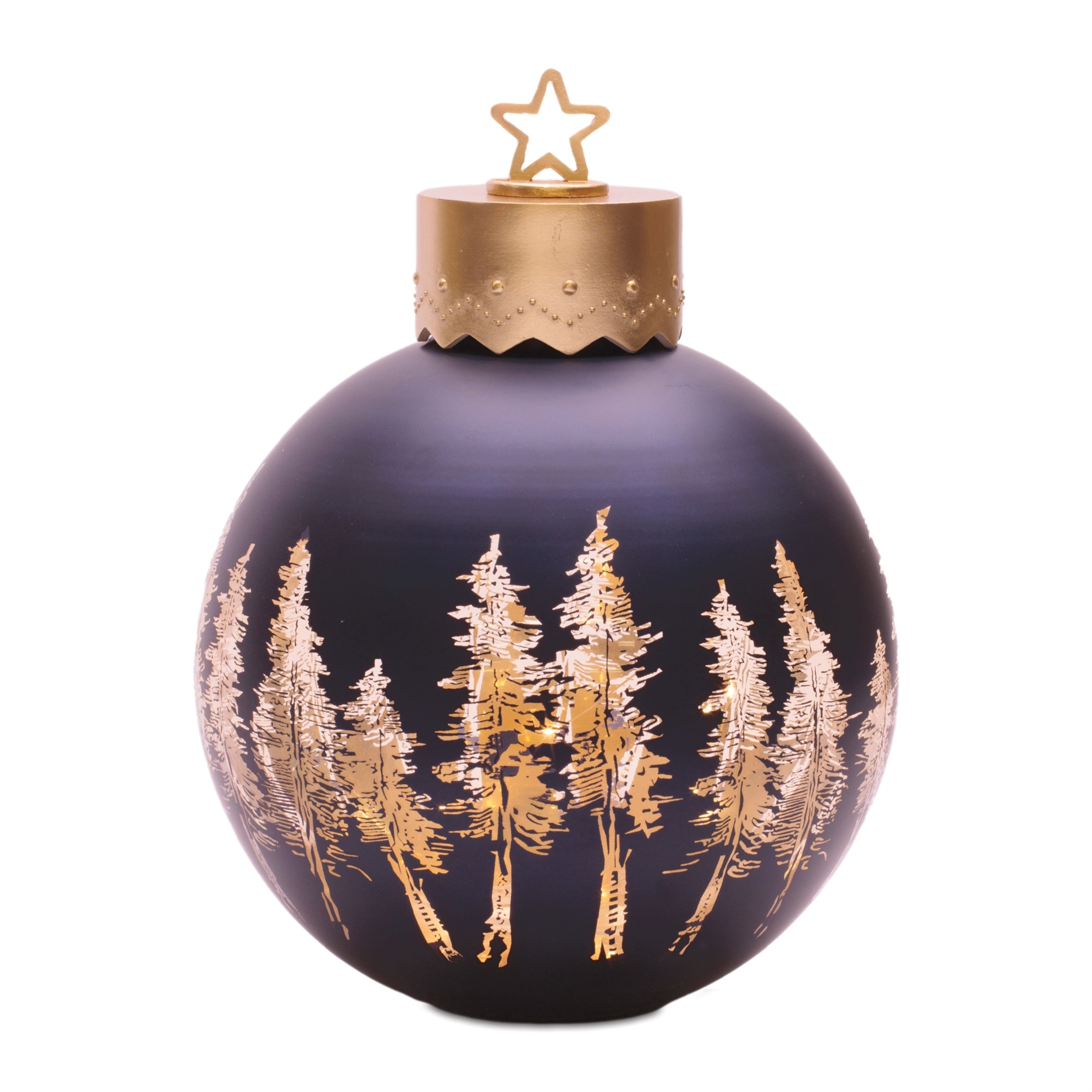 Ornament Décor 9.5"D x 12.75"H Glass 6 Hr Timer 3 AAA Batteries Not Included