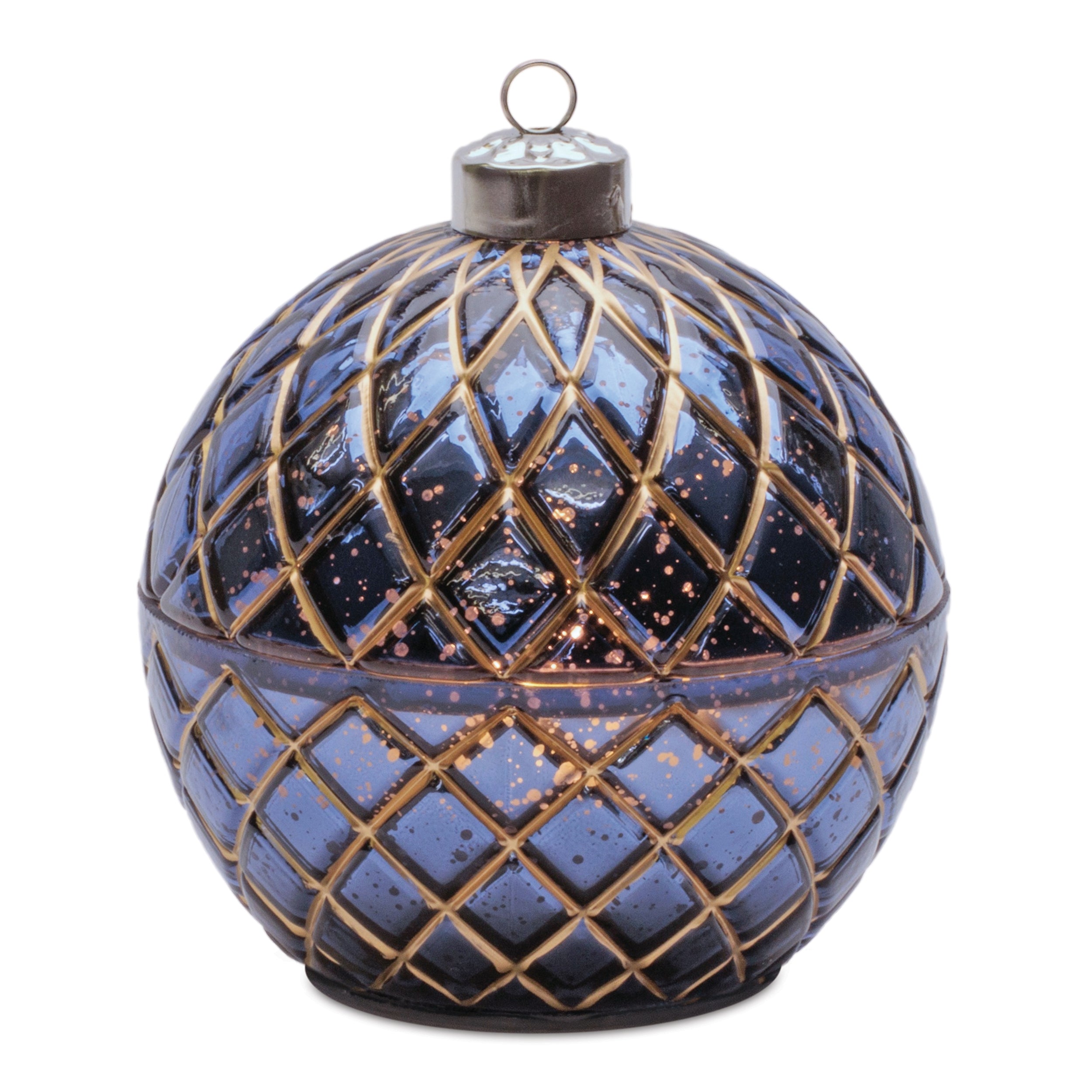LED Candle Ornament 5.75"D x 6.5"H Glass 6 Hr Timer 3 AA Batteries Not Included