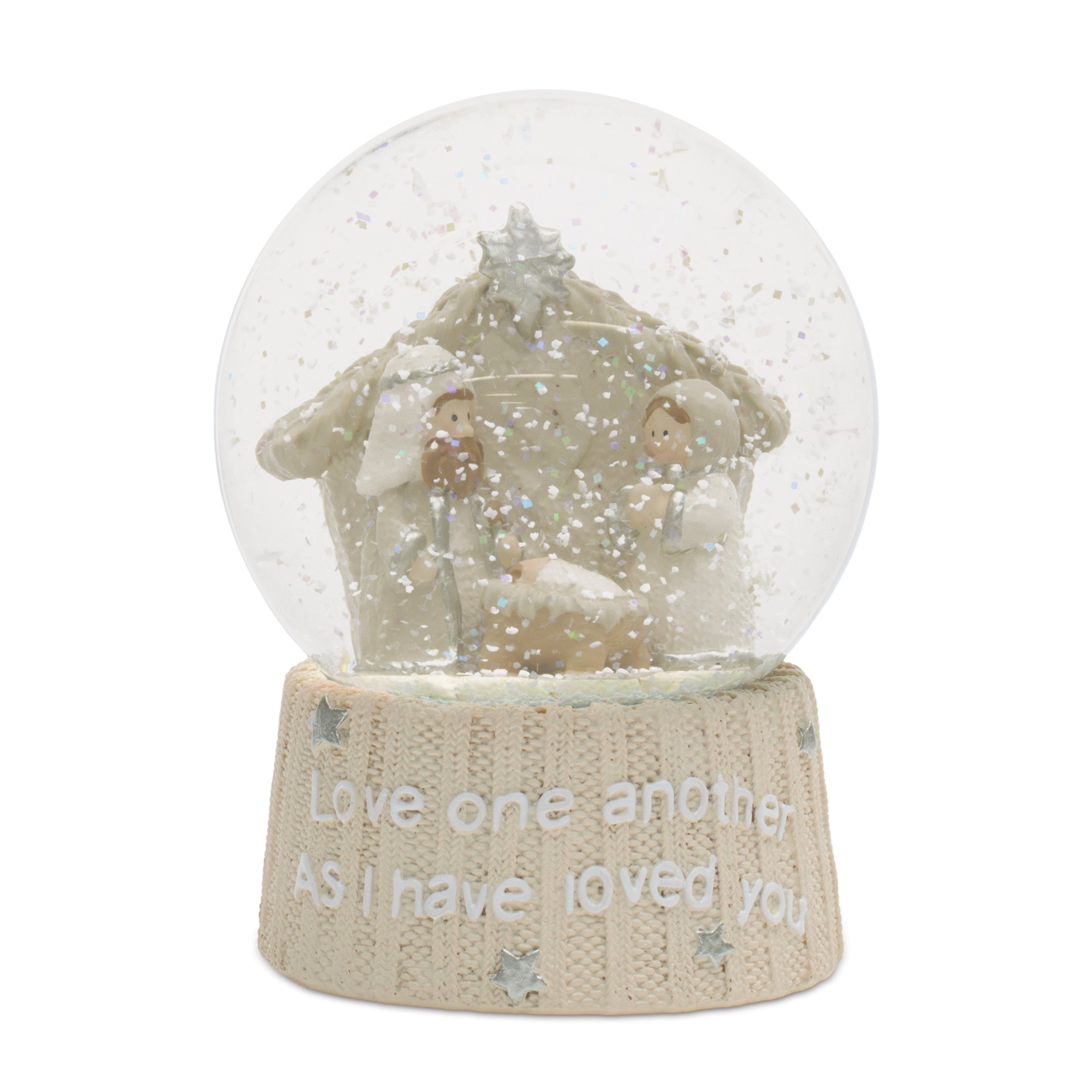 Holy Family Snow Globe 5.25”H Resin/