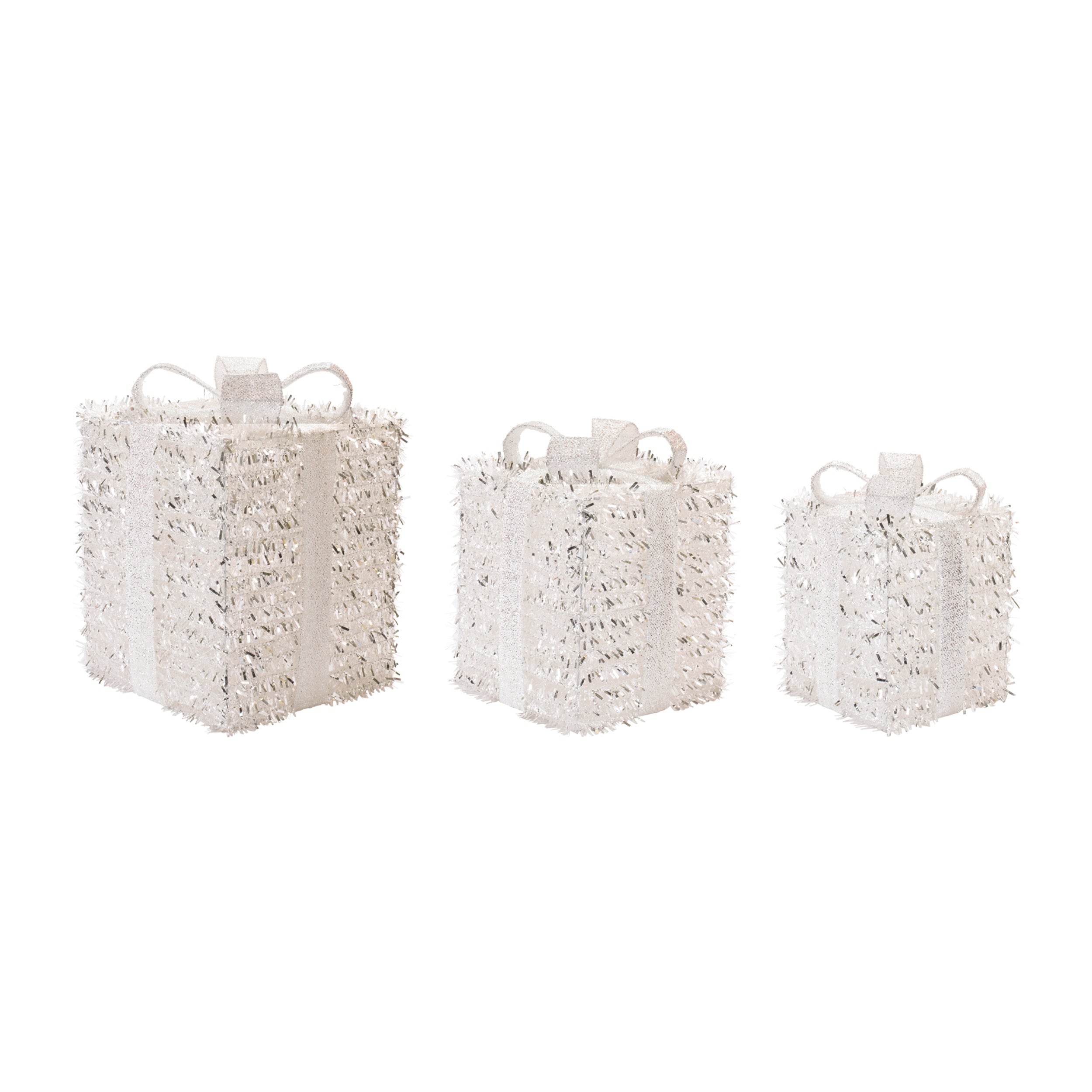 Package (Set of 3) 16"H, 19"H, 23"H Tinsel
