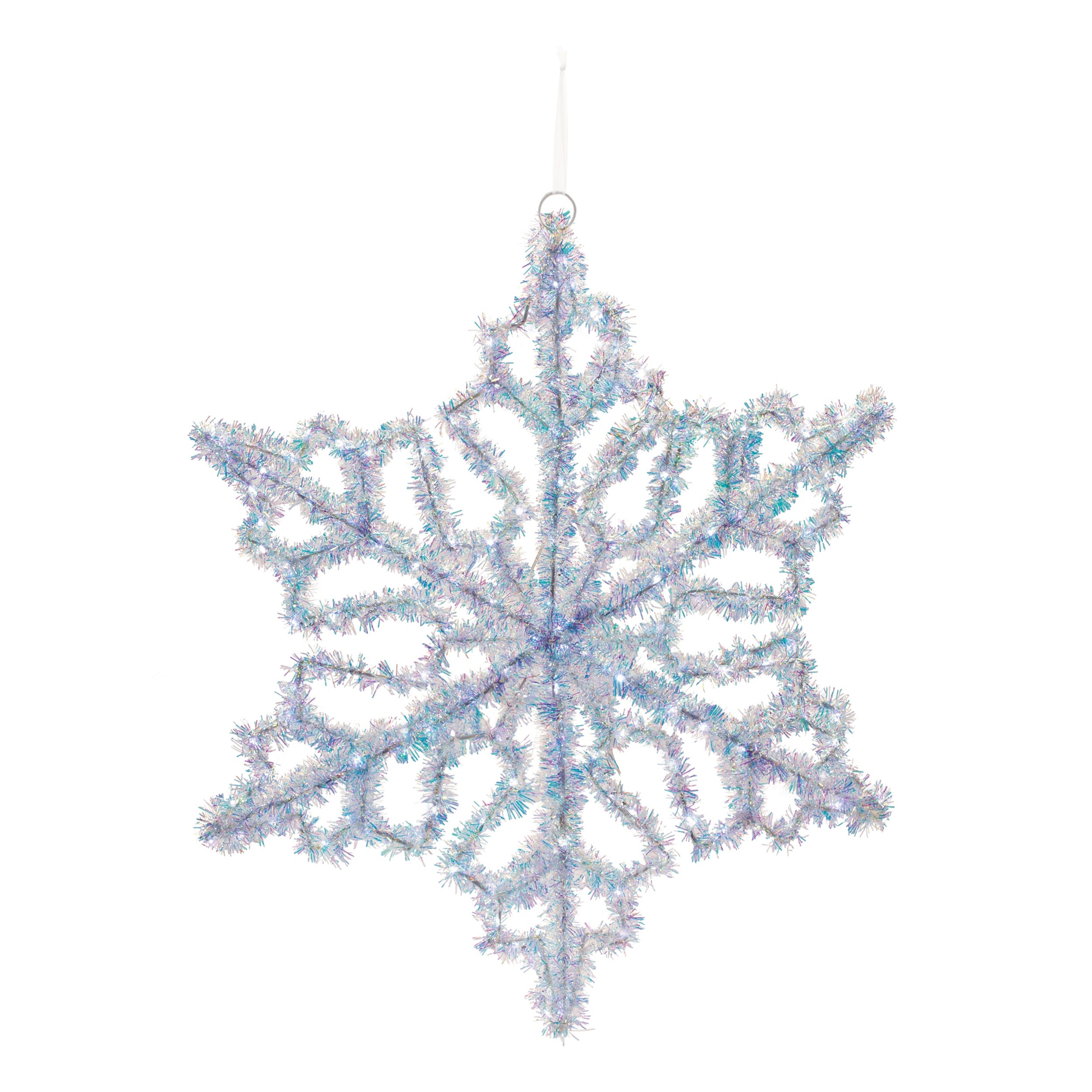 LED Snowflake 31.5"H Tinsel UL Plug