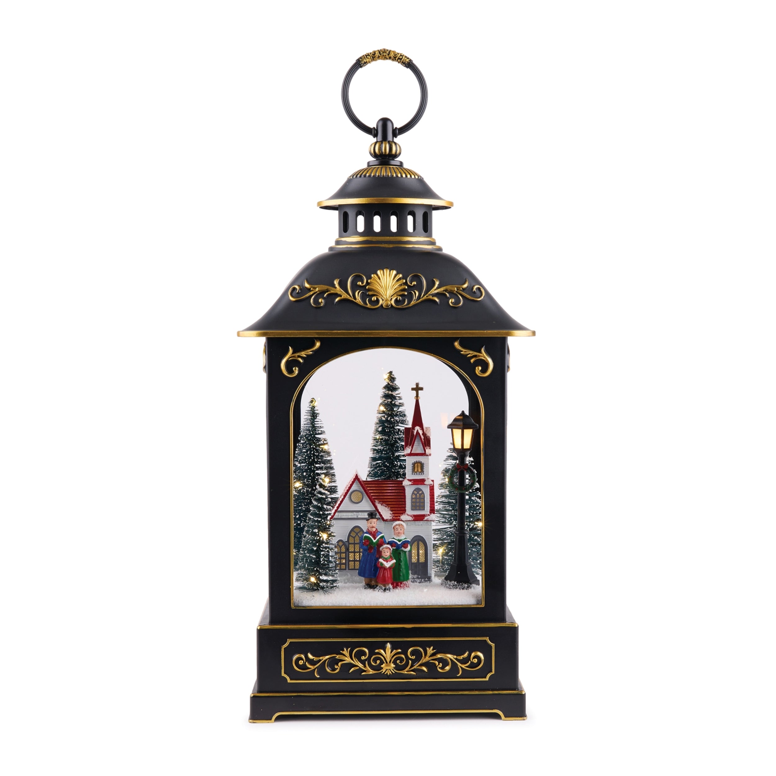 LED Lantern w/Carolers 17.5”H 2 AA Batteries Not Included/USB Cord Included
