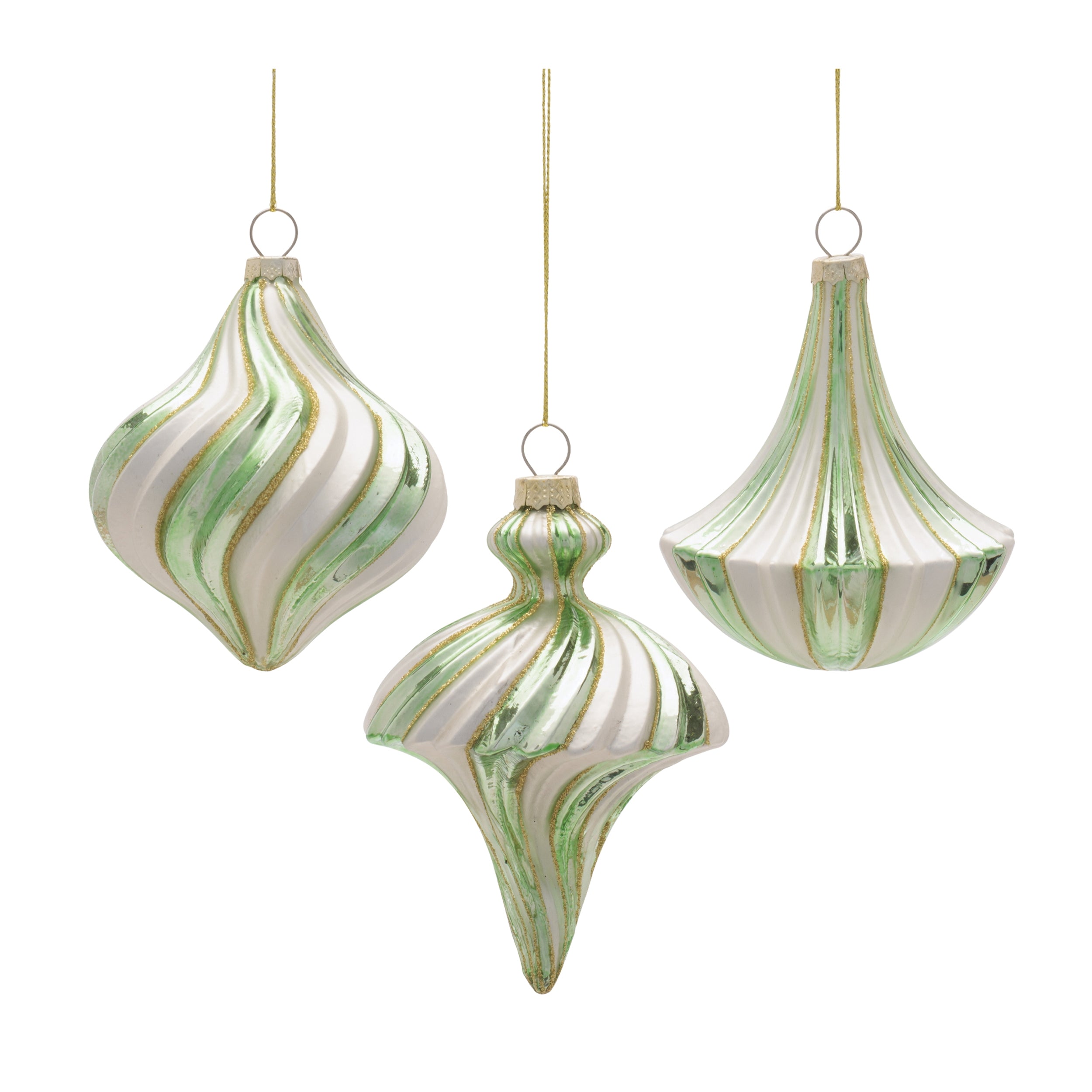 Ornament (3 set of) 3"H, 3.25"H Glass