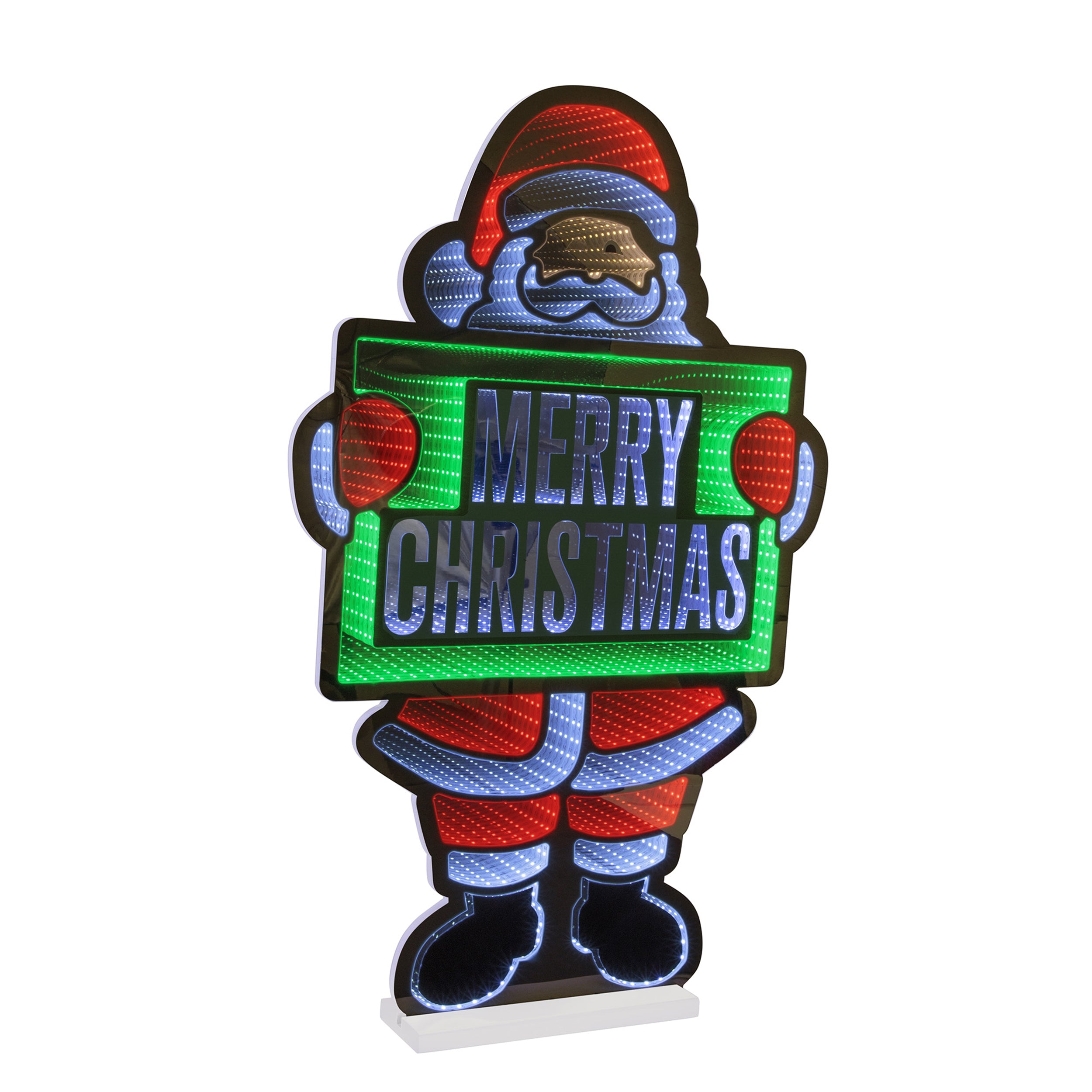 Santa w/Merry Christmas Sign Ekkolight 36”H Acrylic UL Plug