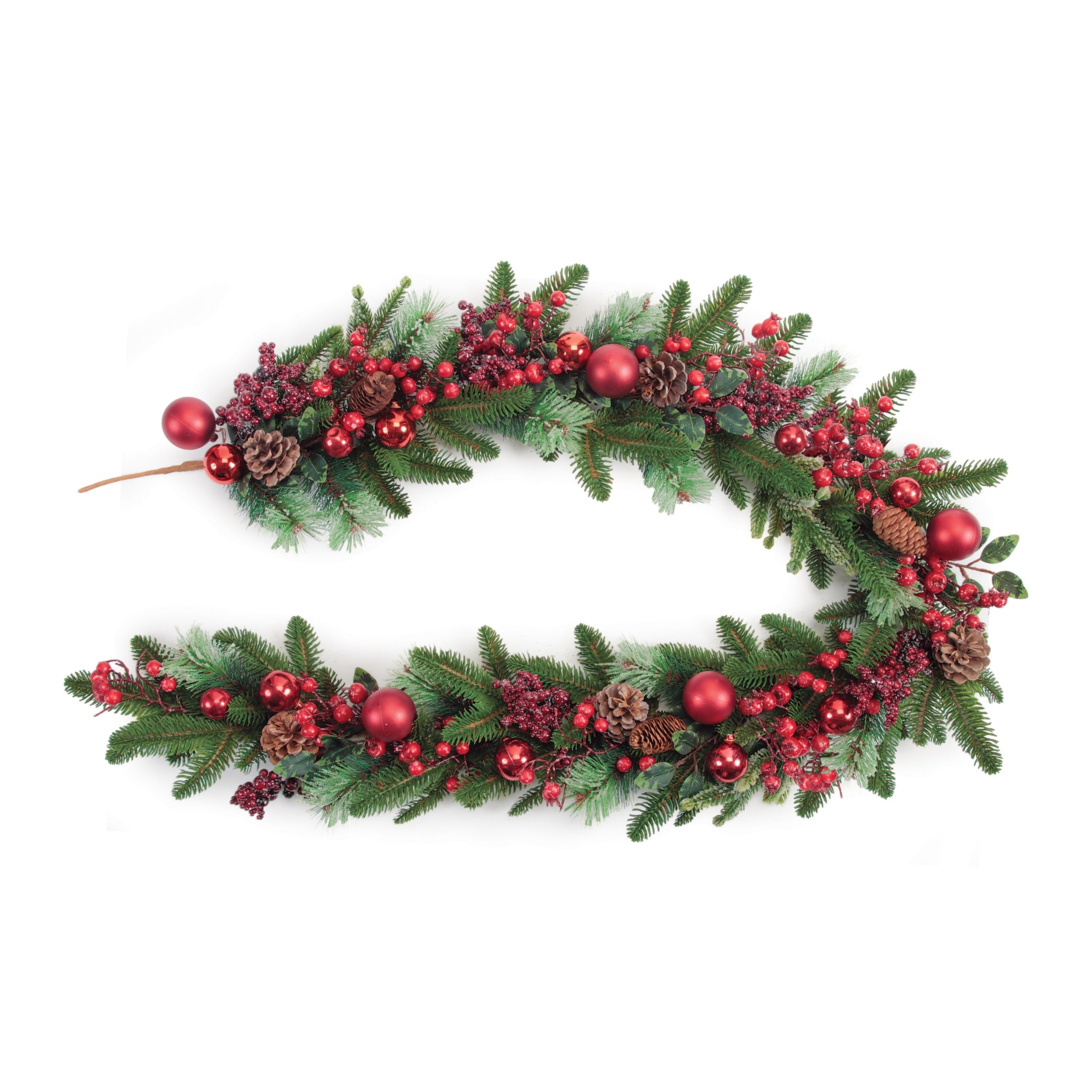 Pine Garland w/Ornaments 4.5'L /Foam