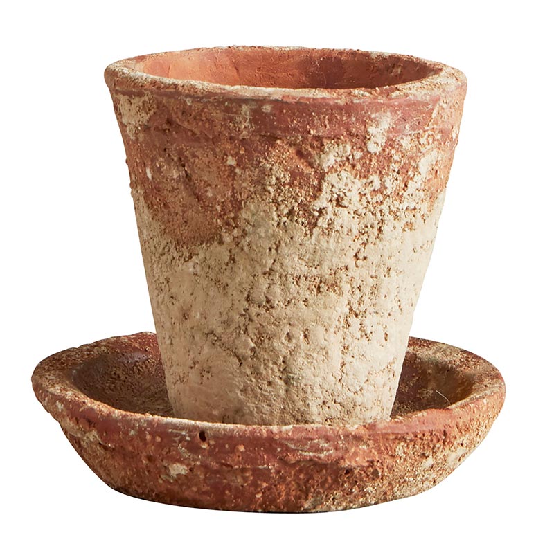 Brick Red Pot w/ Saucer (Small)