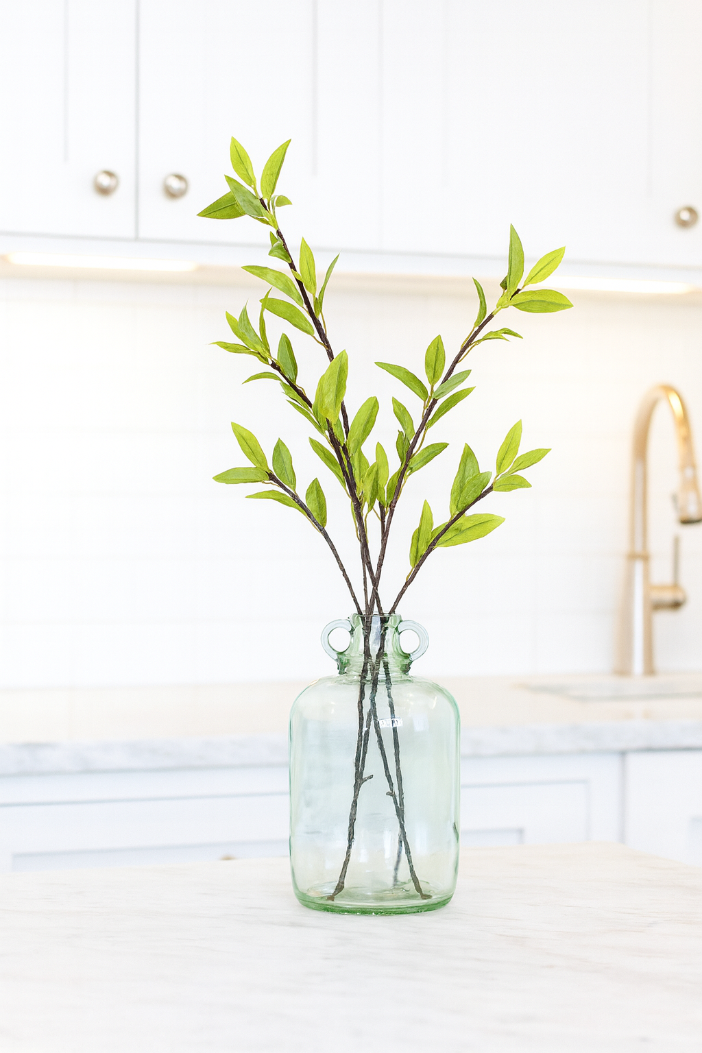 Sage Green Glass Jug Vase (S/2)