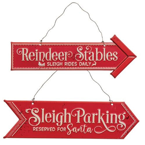 Reindeer Parking Direction Wall Art