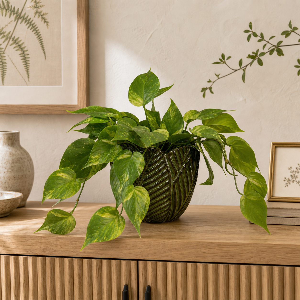 Reactive Glaze Leaves Planter
