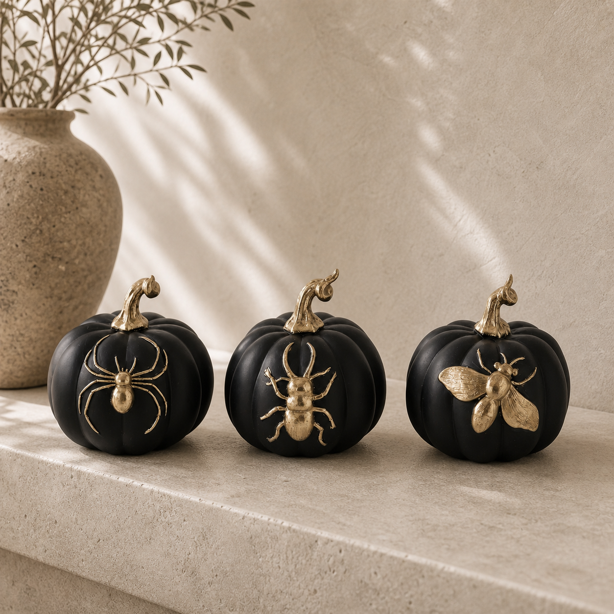 Gilded Insect Pumpkins (S/3)