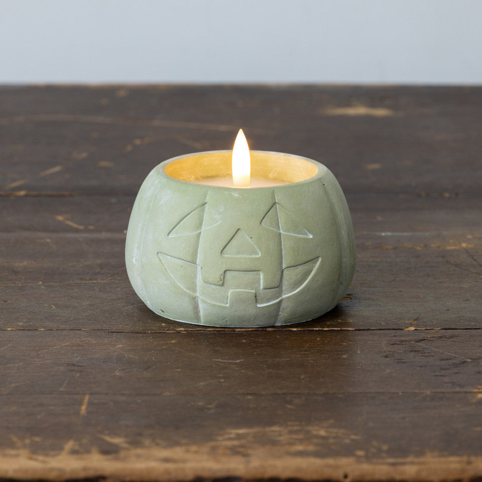 3" Green Jack O' Lantern LED Candle