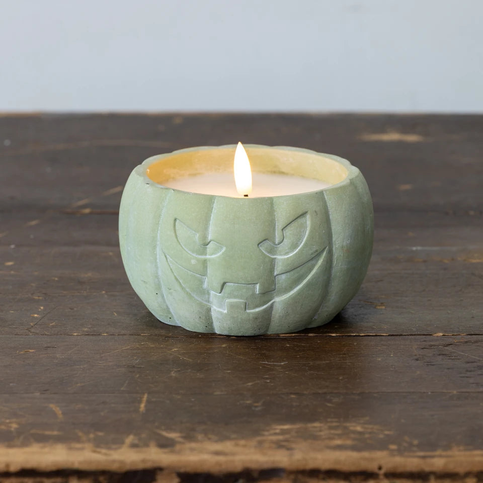 3.5" Green Jack O' Lantern LED Candle
