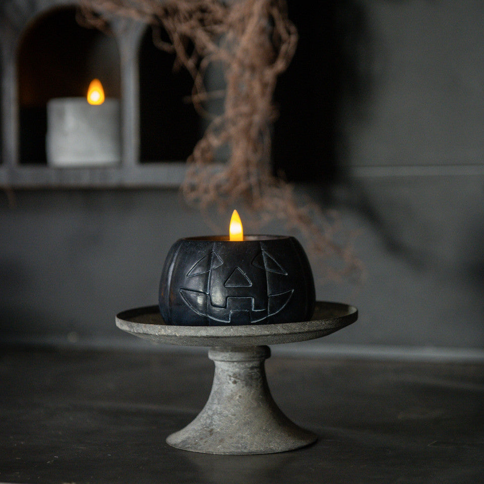 3" Black Jack O' Lantern LED Candle