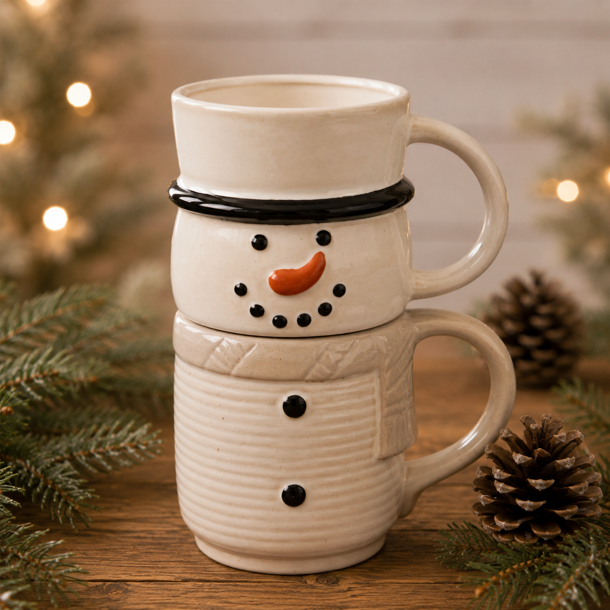 Stacked Snowman Mug