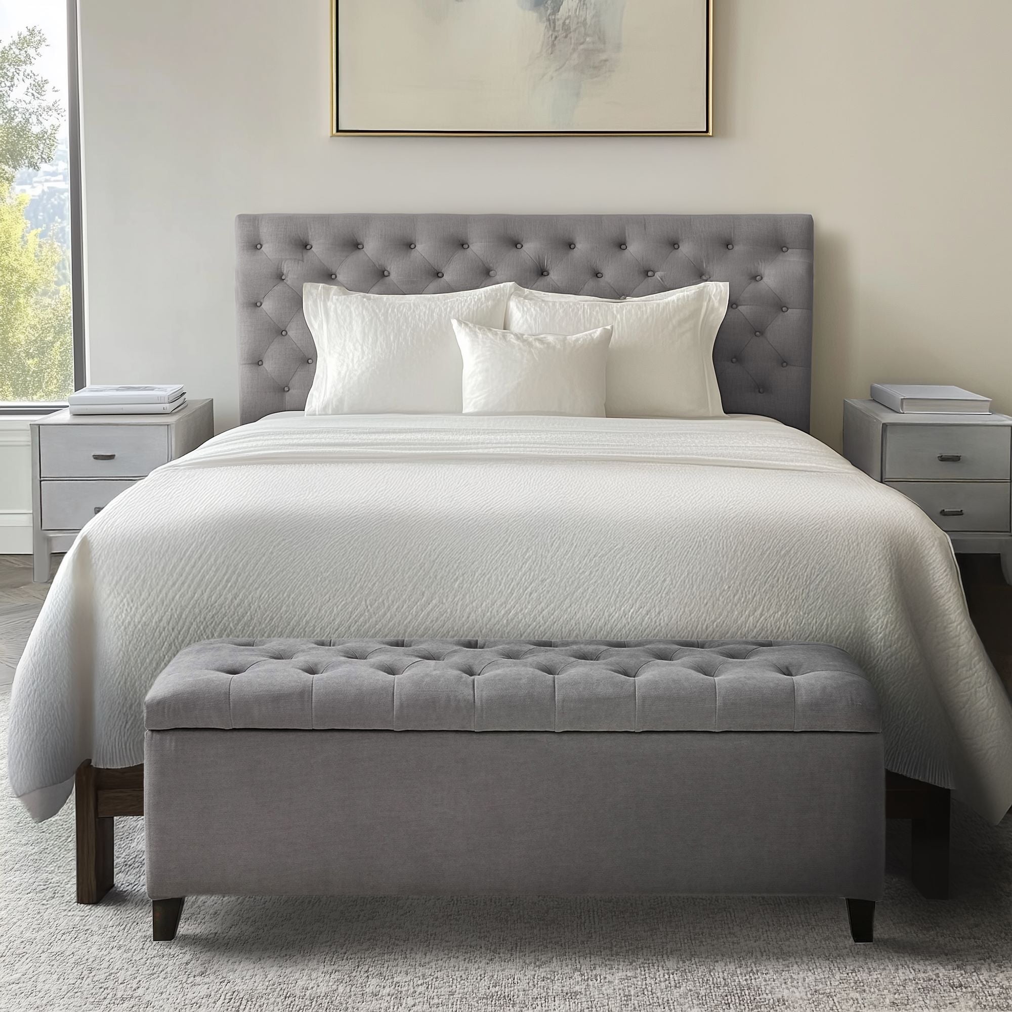 Shandra Tufted Top Soft Close Storage Bench