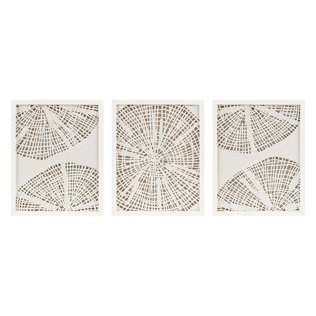 Solana Framed Abstract Coastal Rice Shadowbox Wall Decor