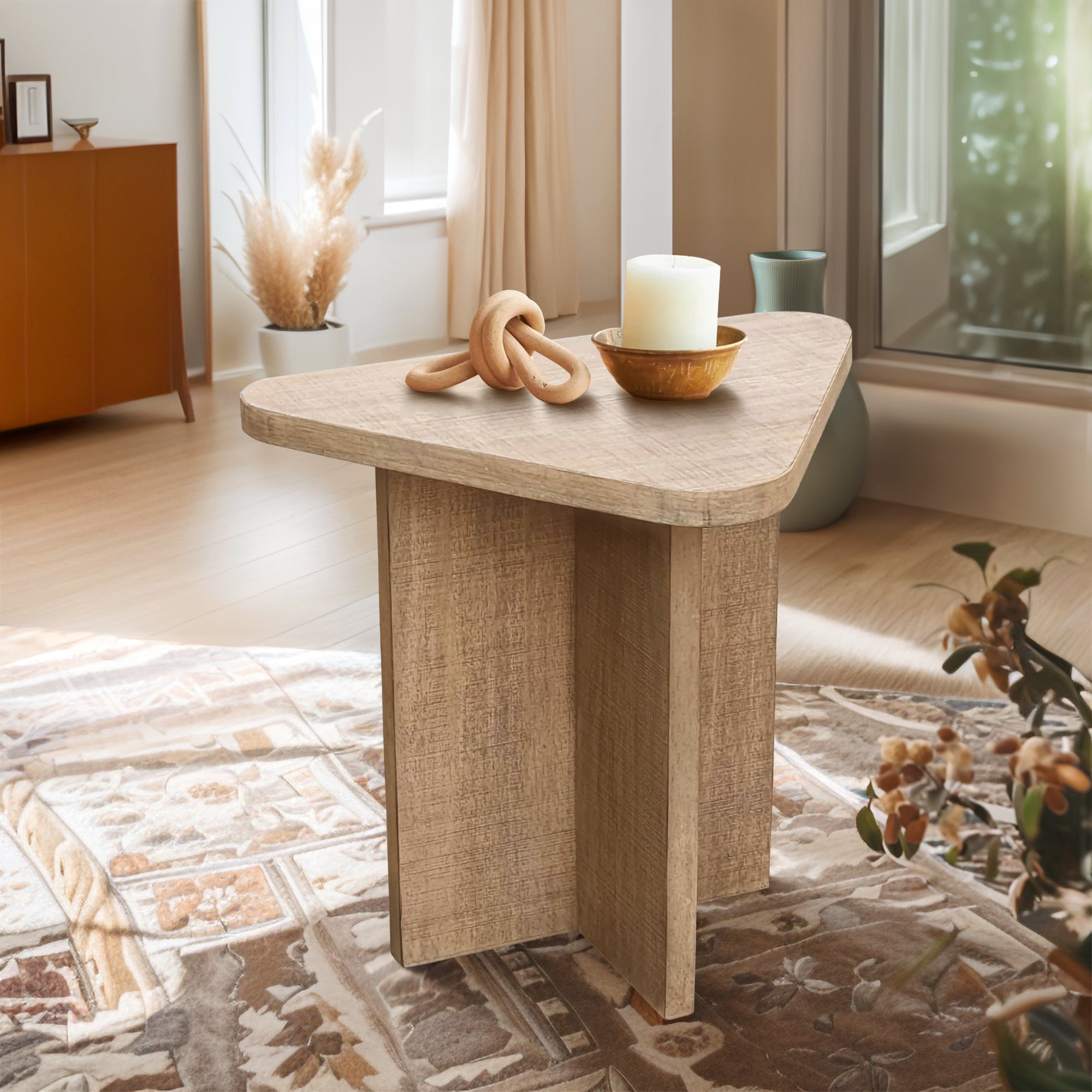 Trey Round Cocktail Ottoman with castor