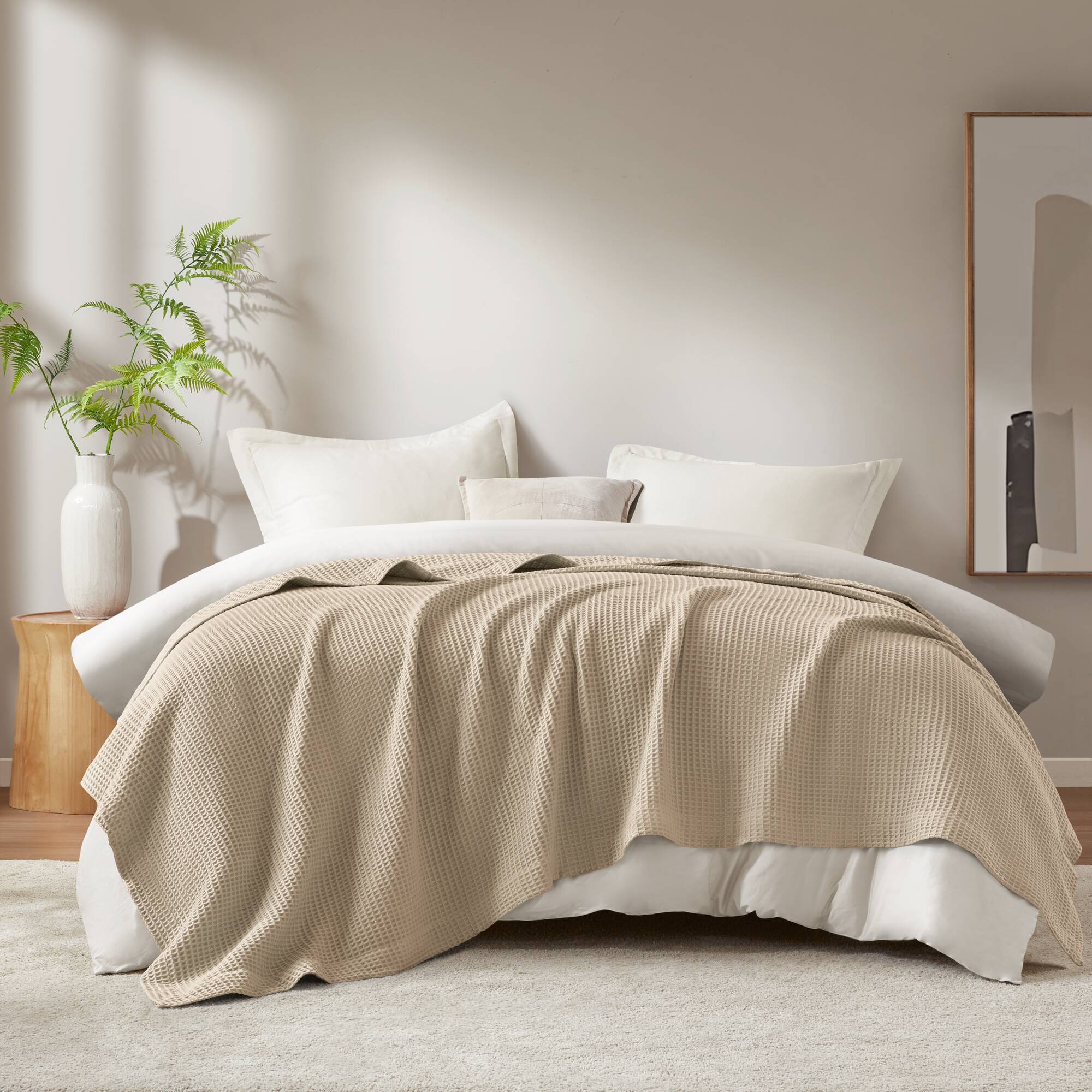 Cotton Waffle Weave Cotton Blanket