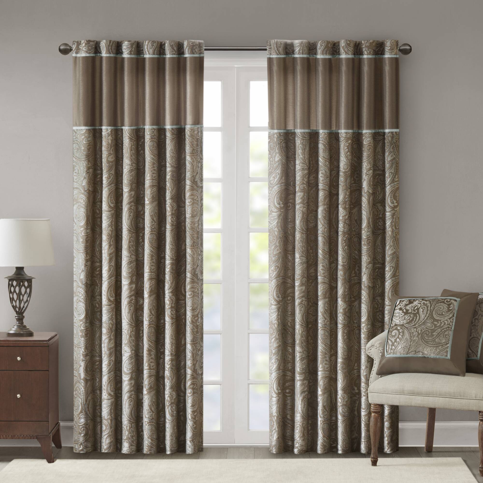 Aubrey Jacquard Curtain Panel Pair