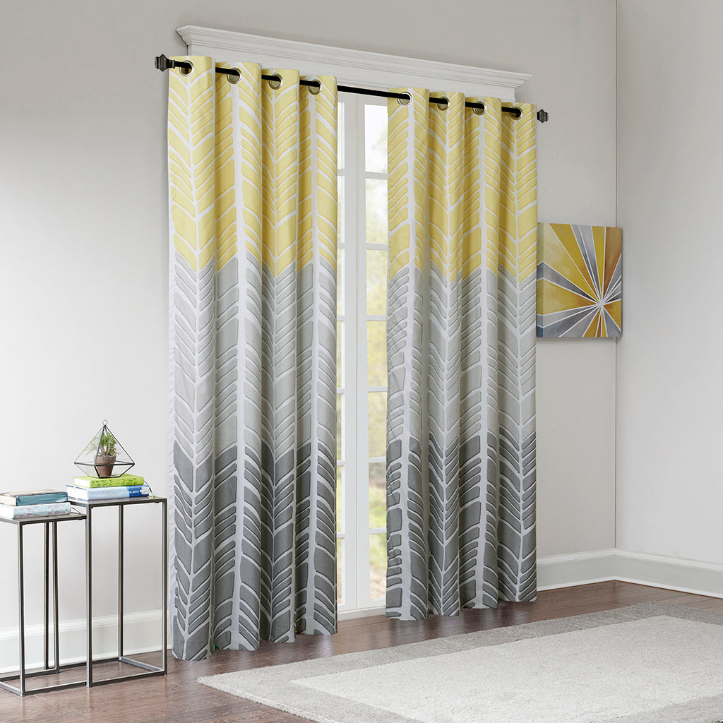 Adel Chevron Printed Room Darkening Grommet Top Panel Pair