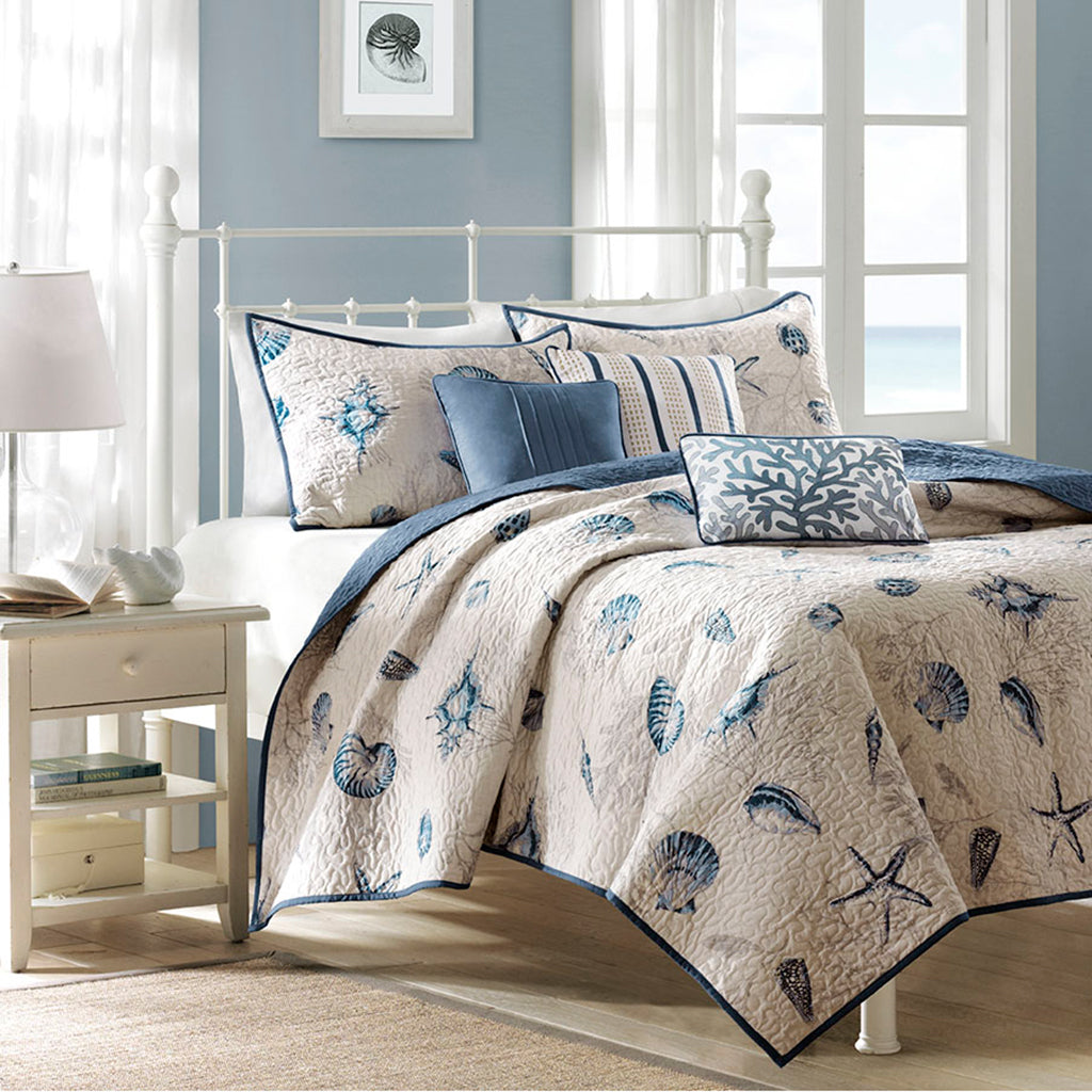 Bayside Brushed Microfiber Quilt Set with Throw Pillows