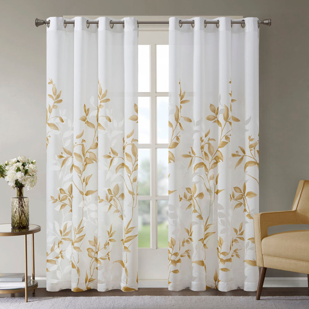 Cecily Burnout Printed Curtain Panel