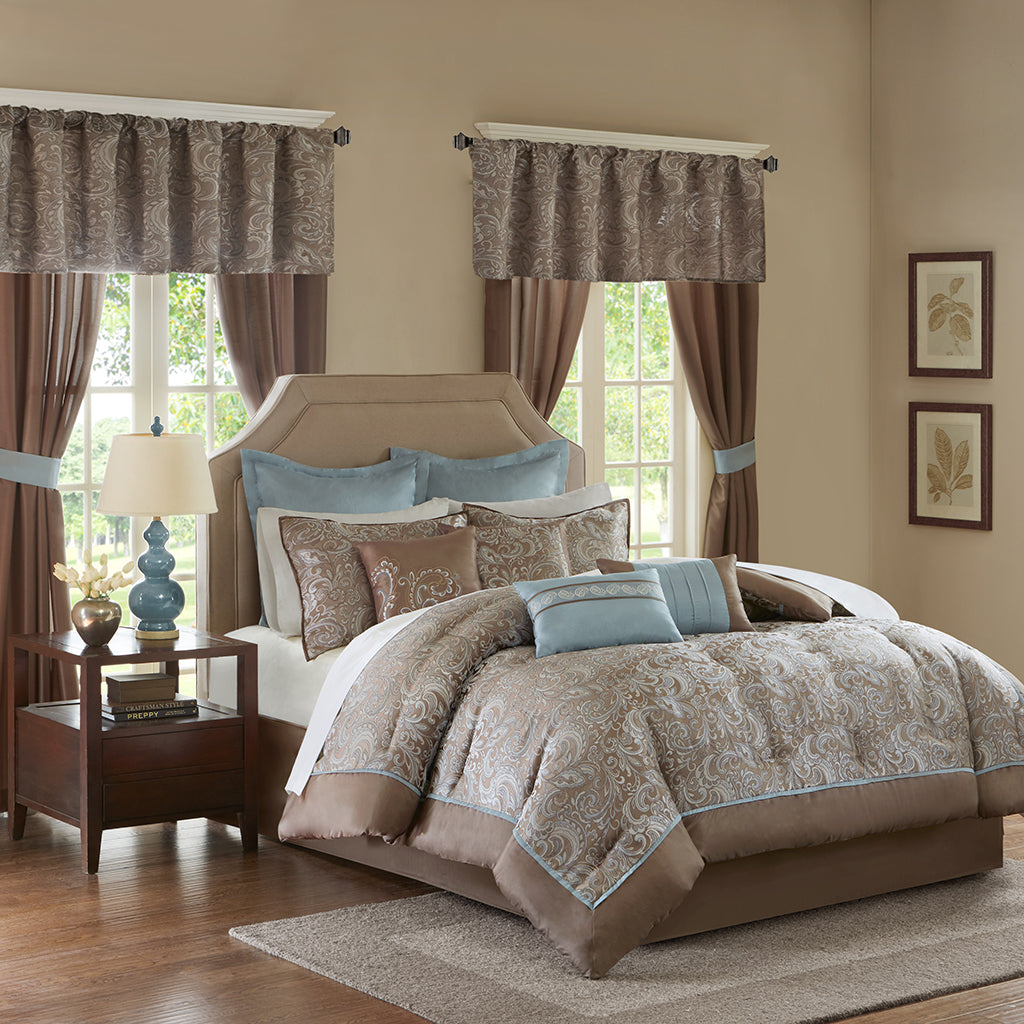 Brystol 9 Piece Comforter Set with Cotton Bed Sheets