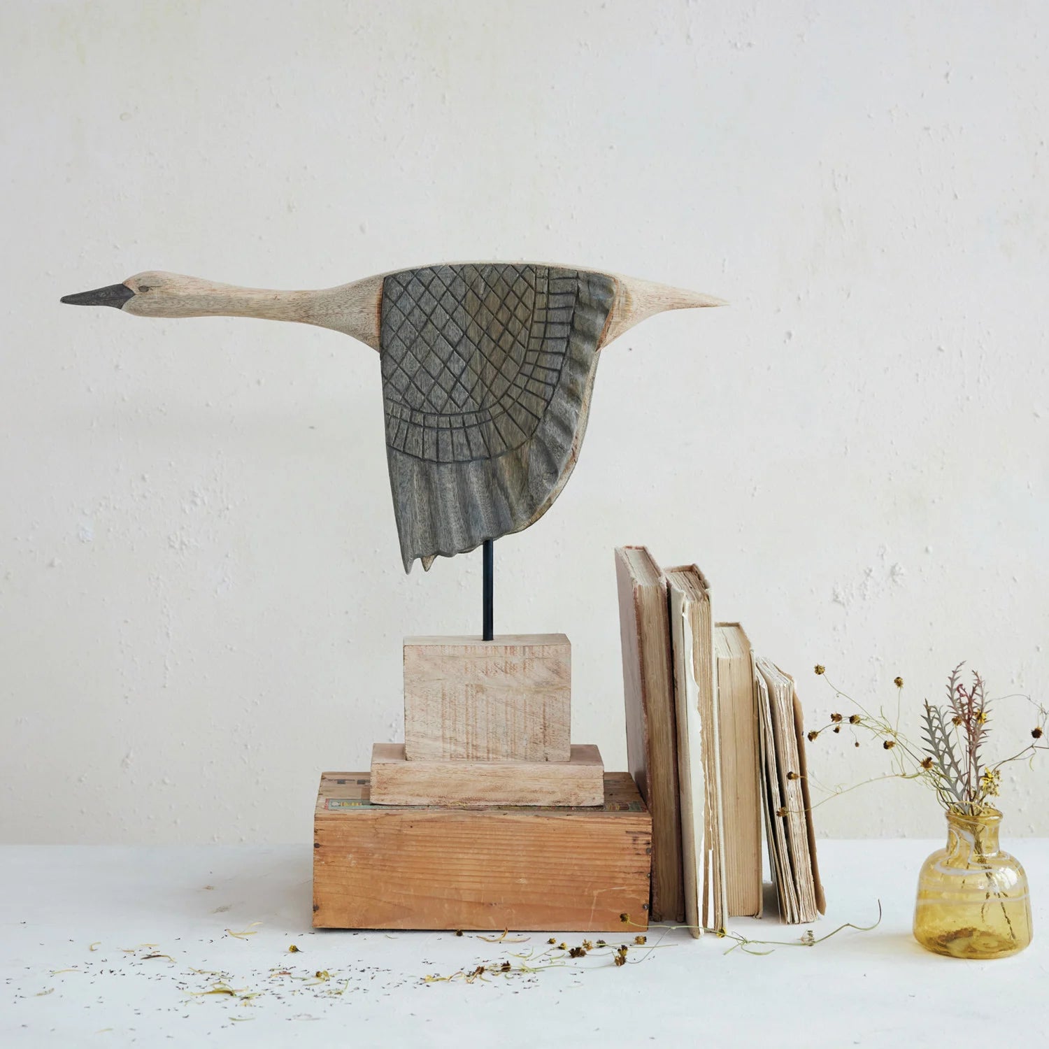 Hand Carved Wooden Geese