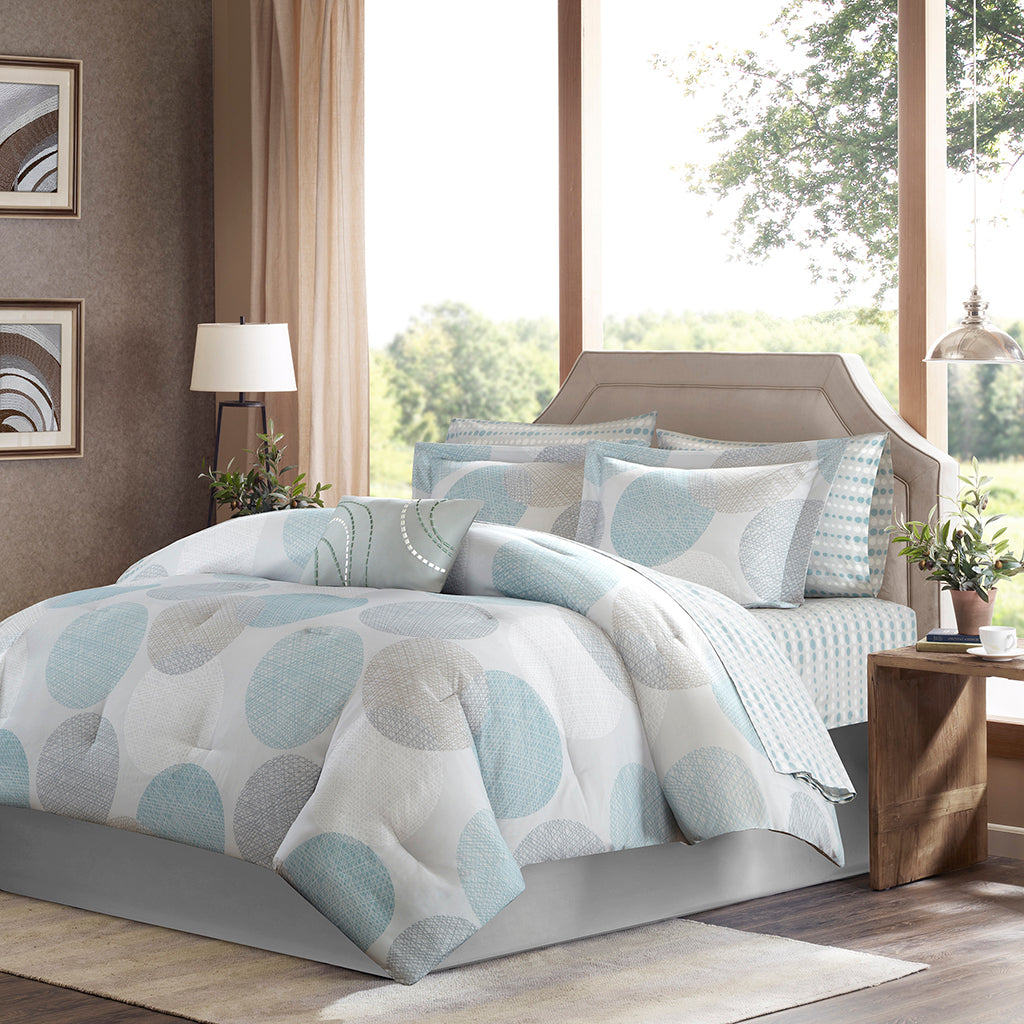 Knowles 9 Piece Comforter Set with Cotton Bed Sheets