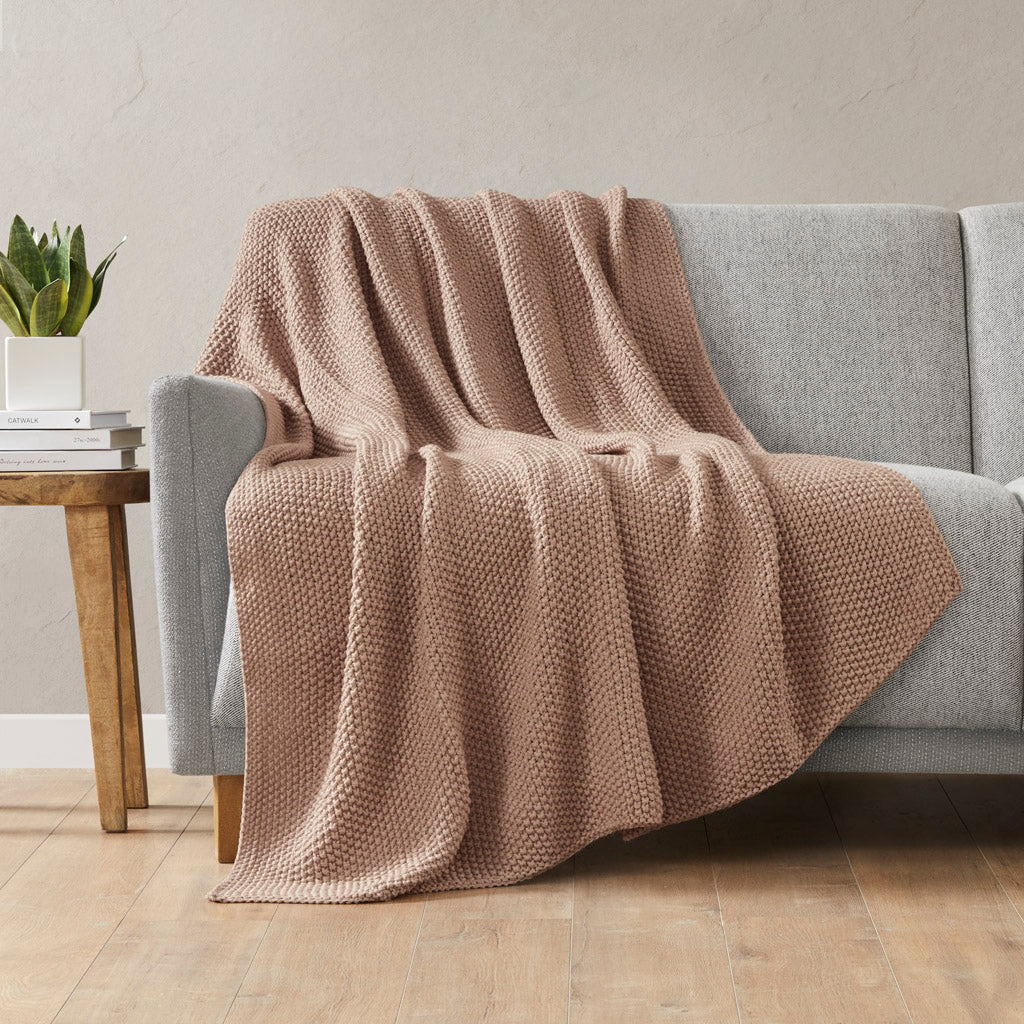 Bree Knit Color Block Faux Cashmere Throw