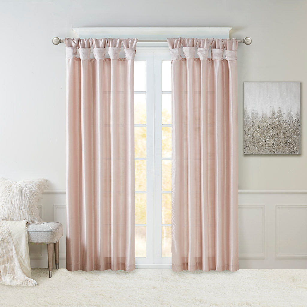 Emilia Twist Tab Lined Window Curtain Panel