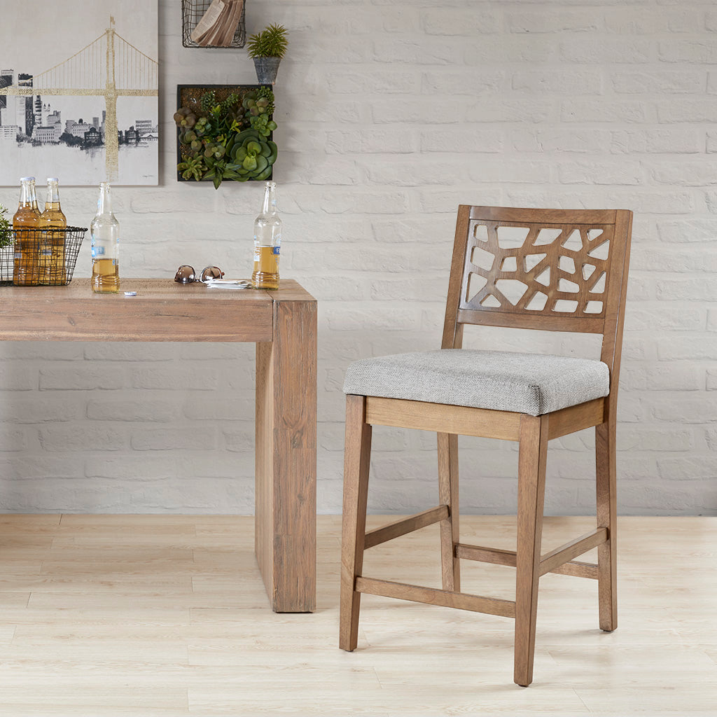 Crackle Counter Stool 24" With Back