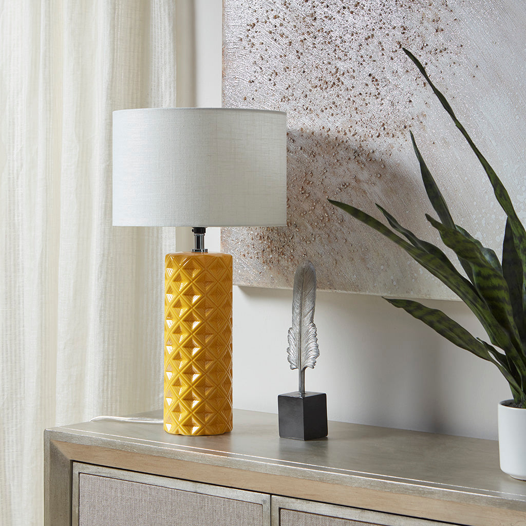 Macey Blue Aqua Swirl Blown Glass Table Lamp