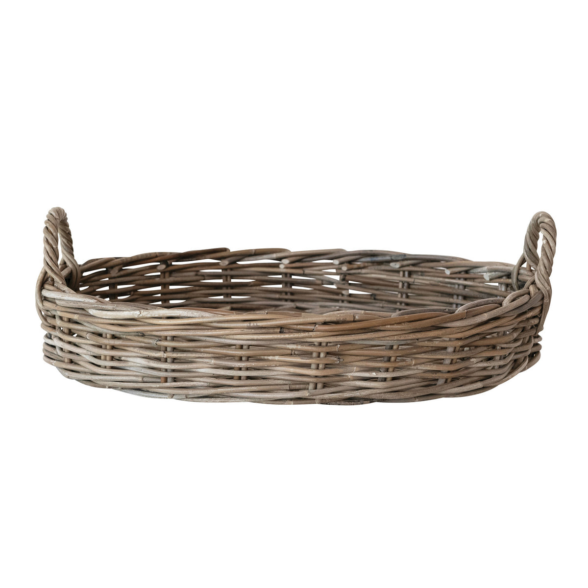 Grey Washed Rattan Tray