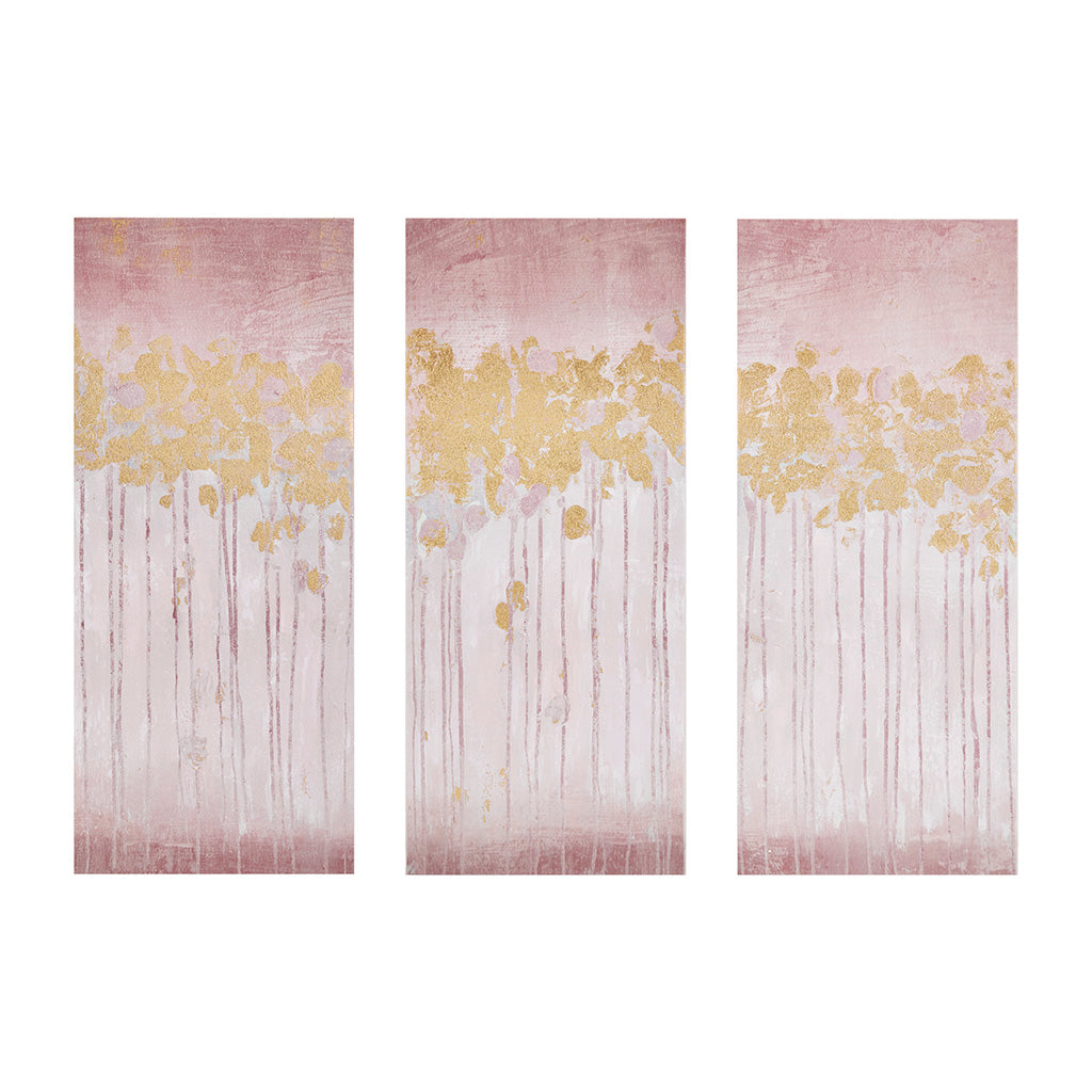 Twilight Forest Hand Embellished 3-Piece Canvas Wall Art Set