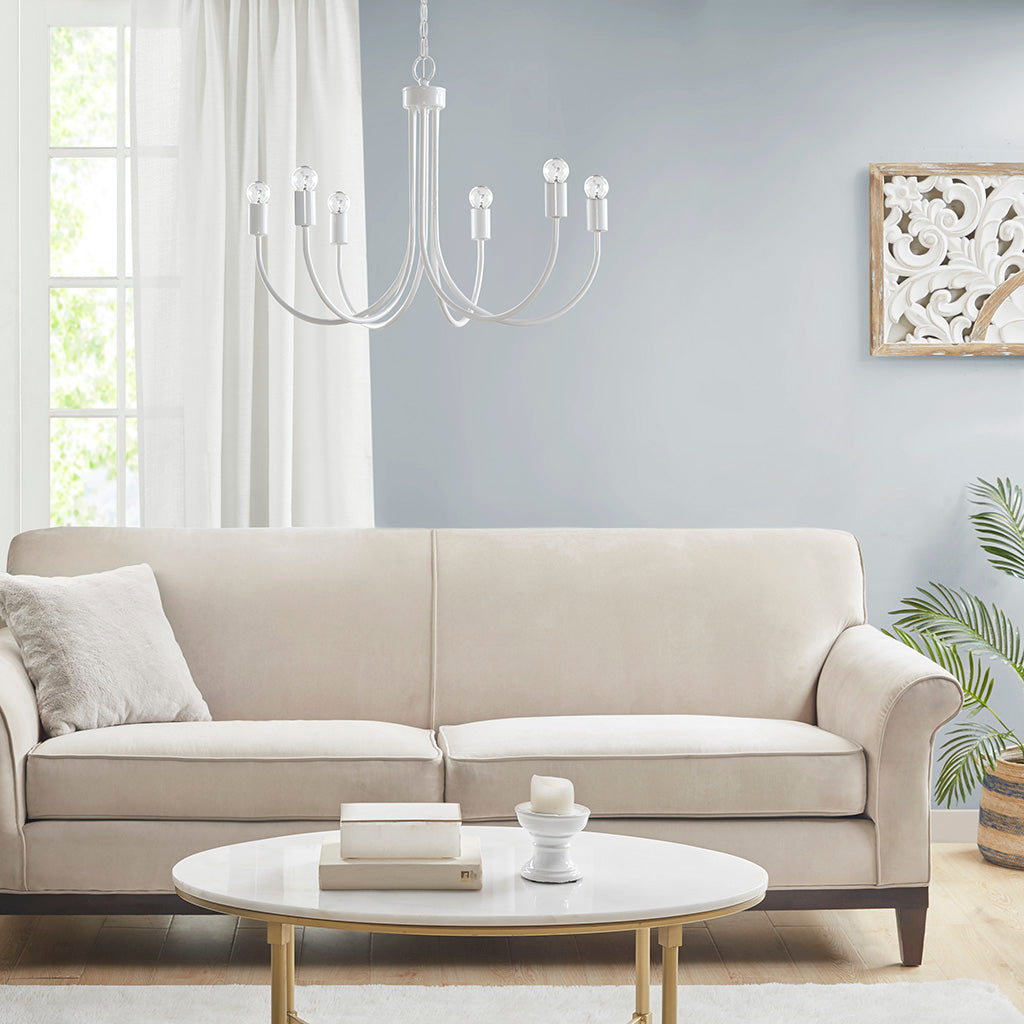 Ellie 4-Light Glass Drum Shade Chandelier