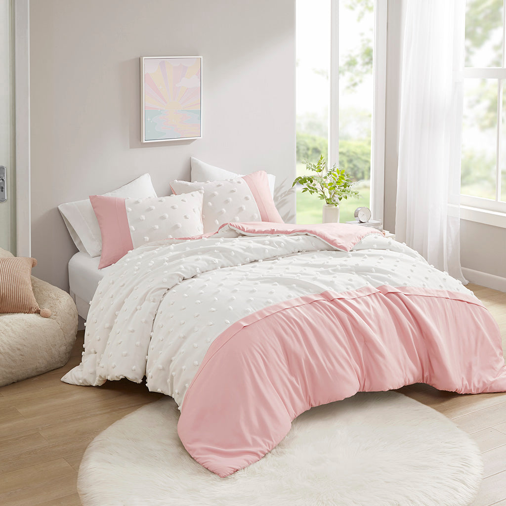 Shay Colorblock Clip Jacquard Duvet Cover Set