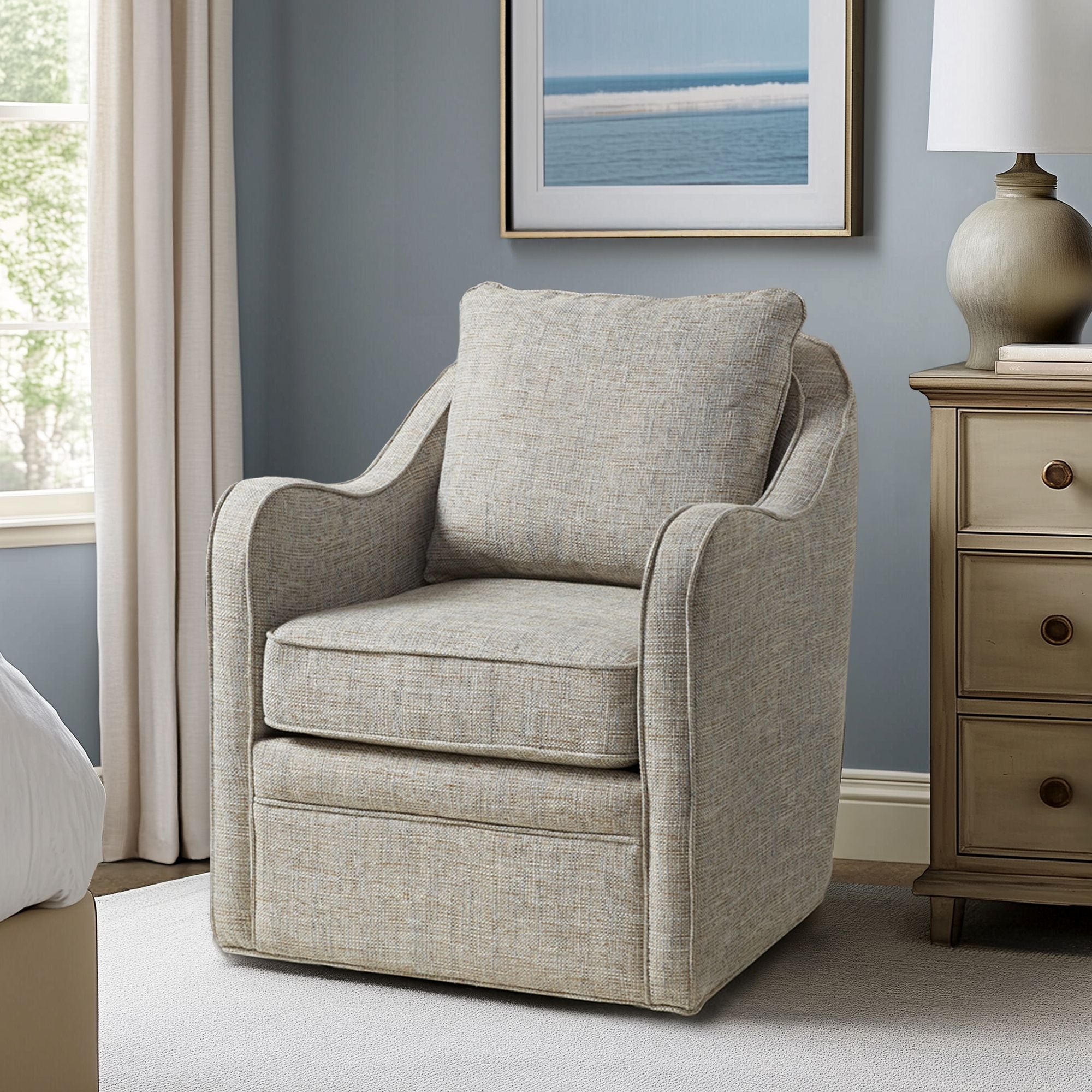 Brianne Wide Seat Swivel Arm Chair