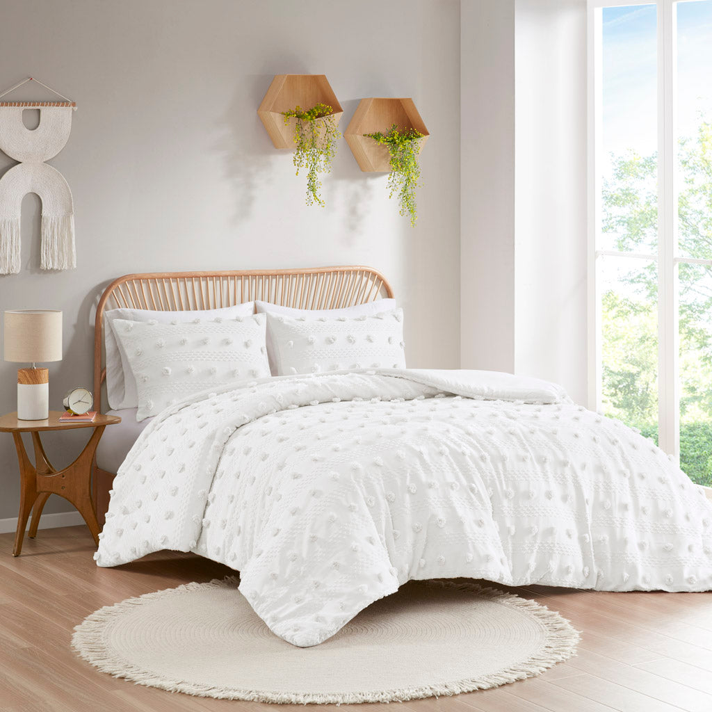 Lucy Clip Jacquard Duvet Cover Set