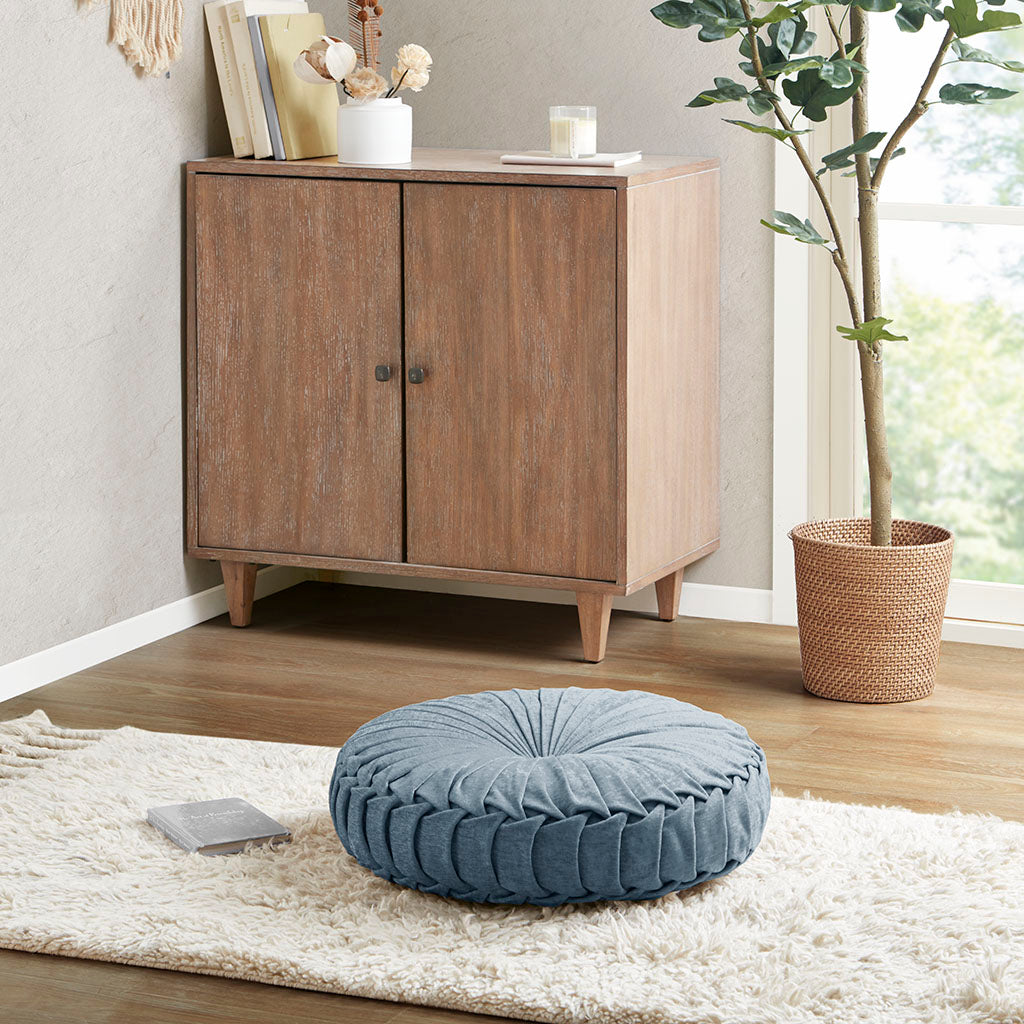 Loretta Poly Chenille Round Floor Pillow Cushion