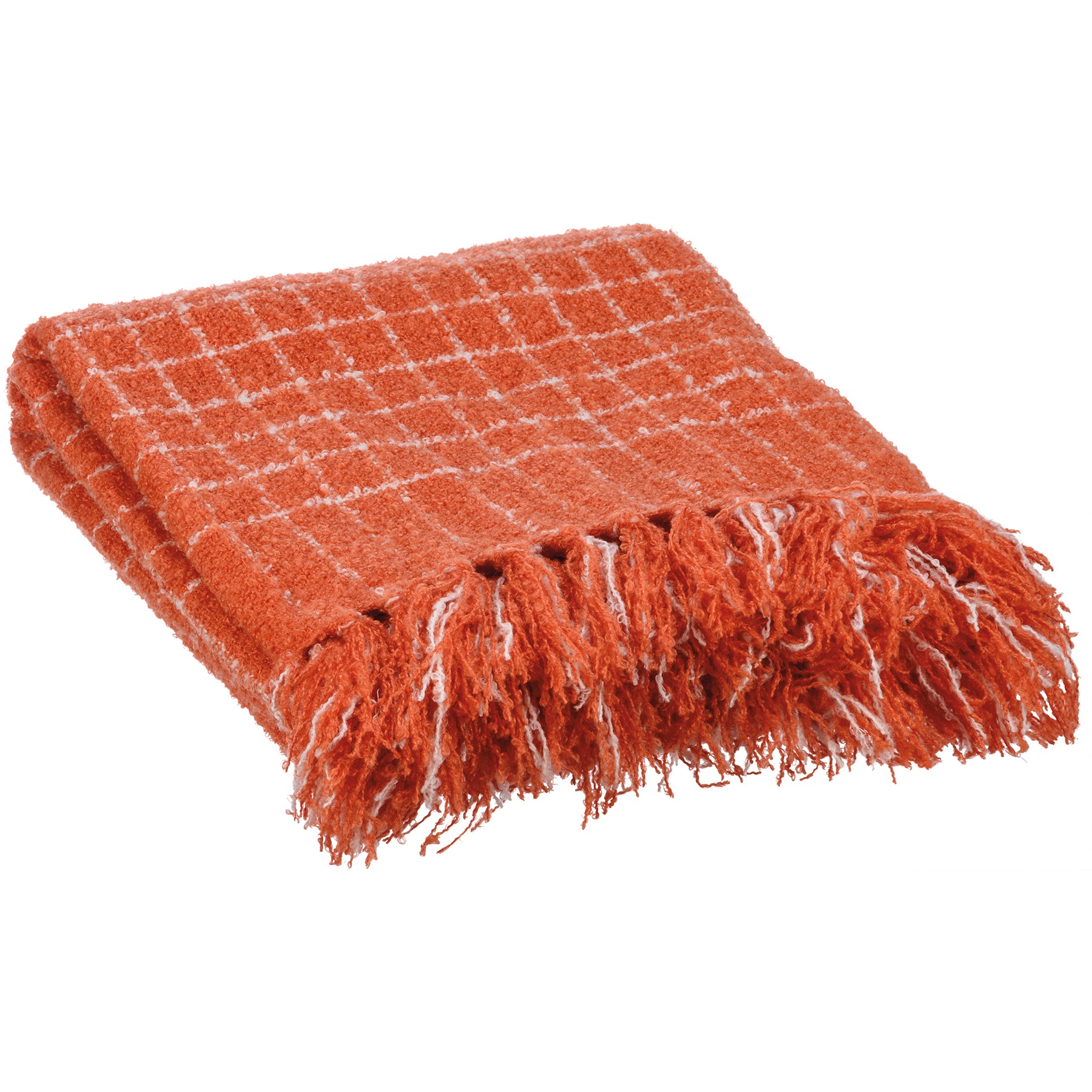 Orange Plaid Throw