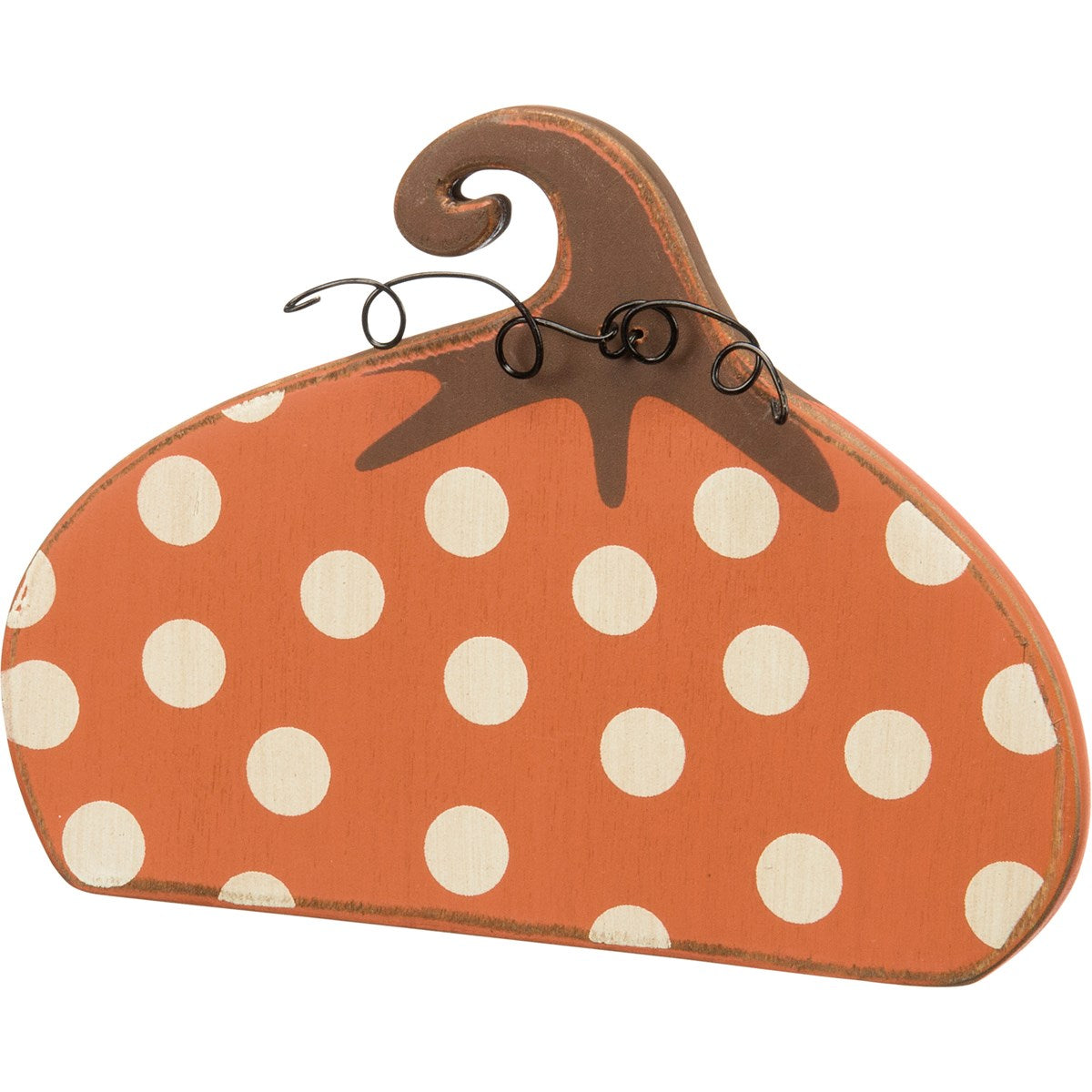 Wooden Stand Up Pumpkin - Dots